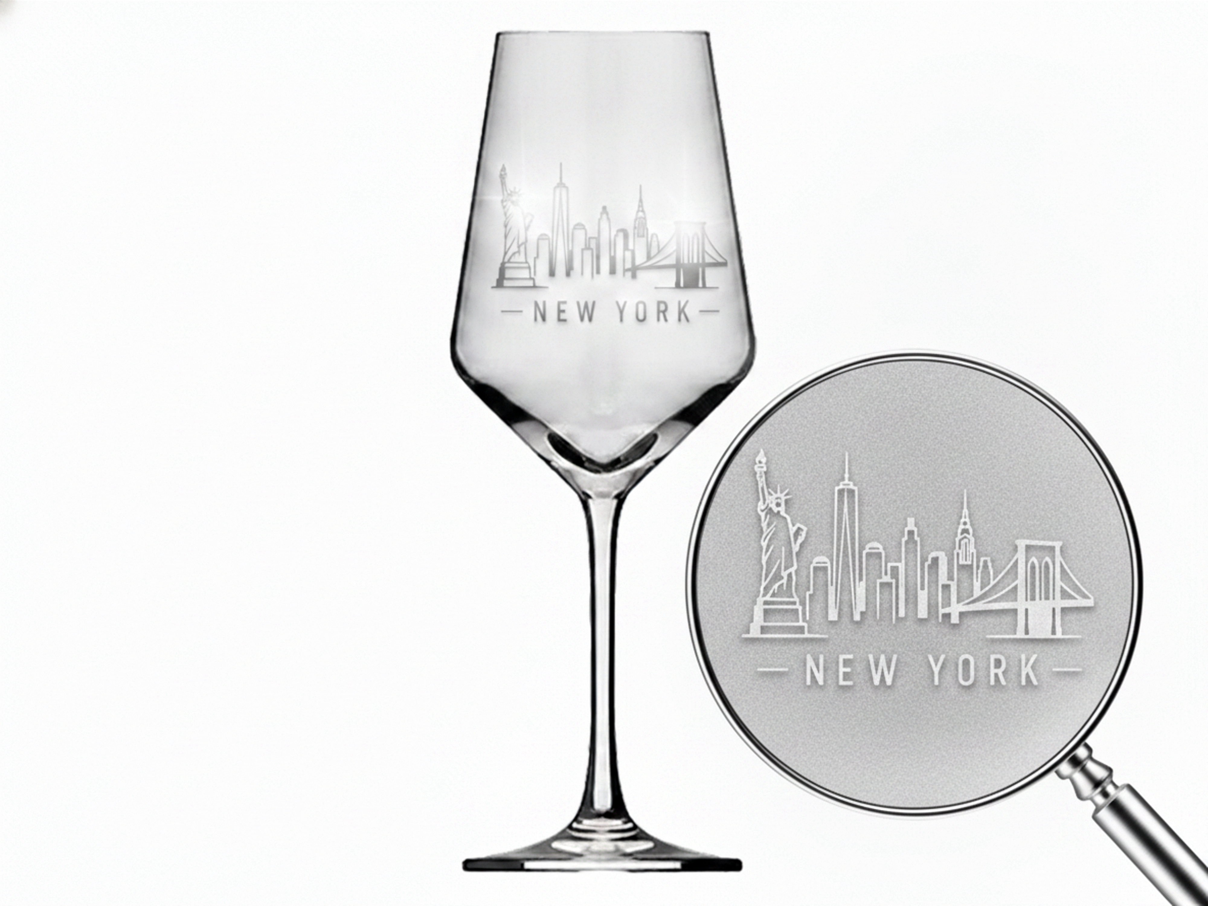 Weinglas Gravur New York 350ml spülmaschinenfest langlebig und praktisch - Vorschau 2