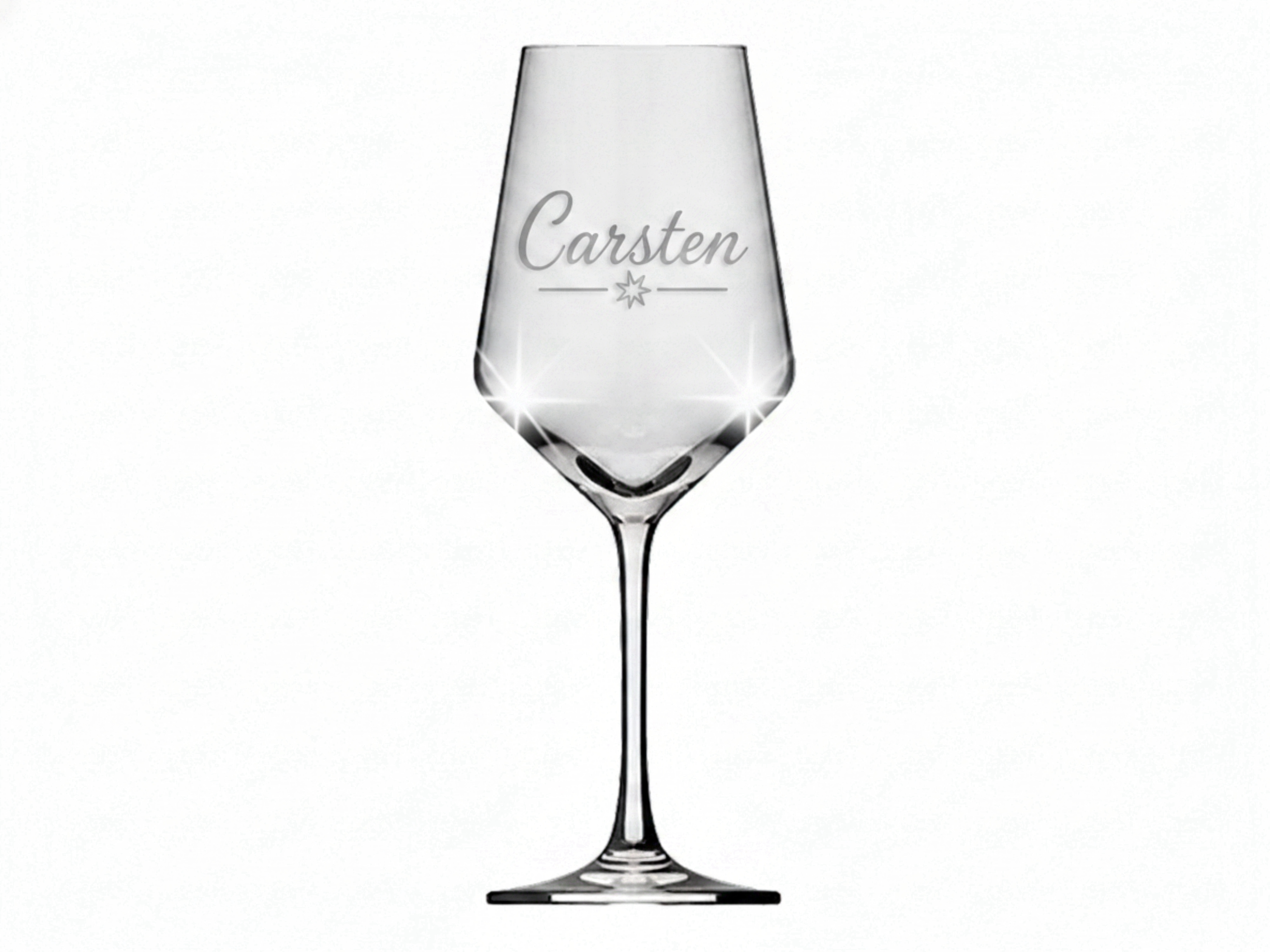 1x Weinglas Gravur Carsten Namensglas 350ml spülmaschinenfest und robust