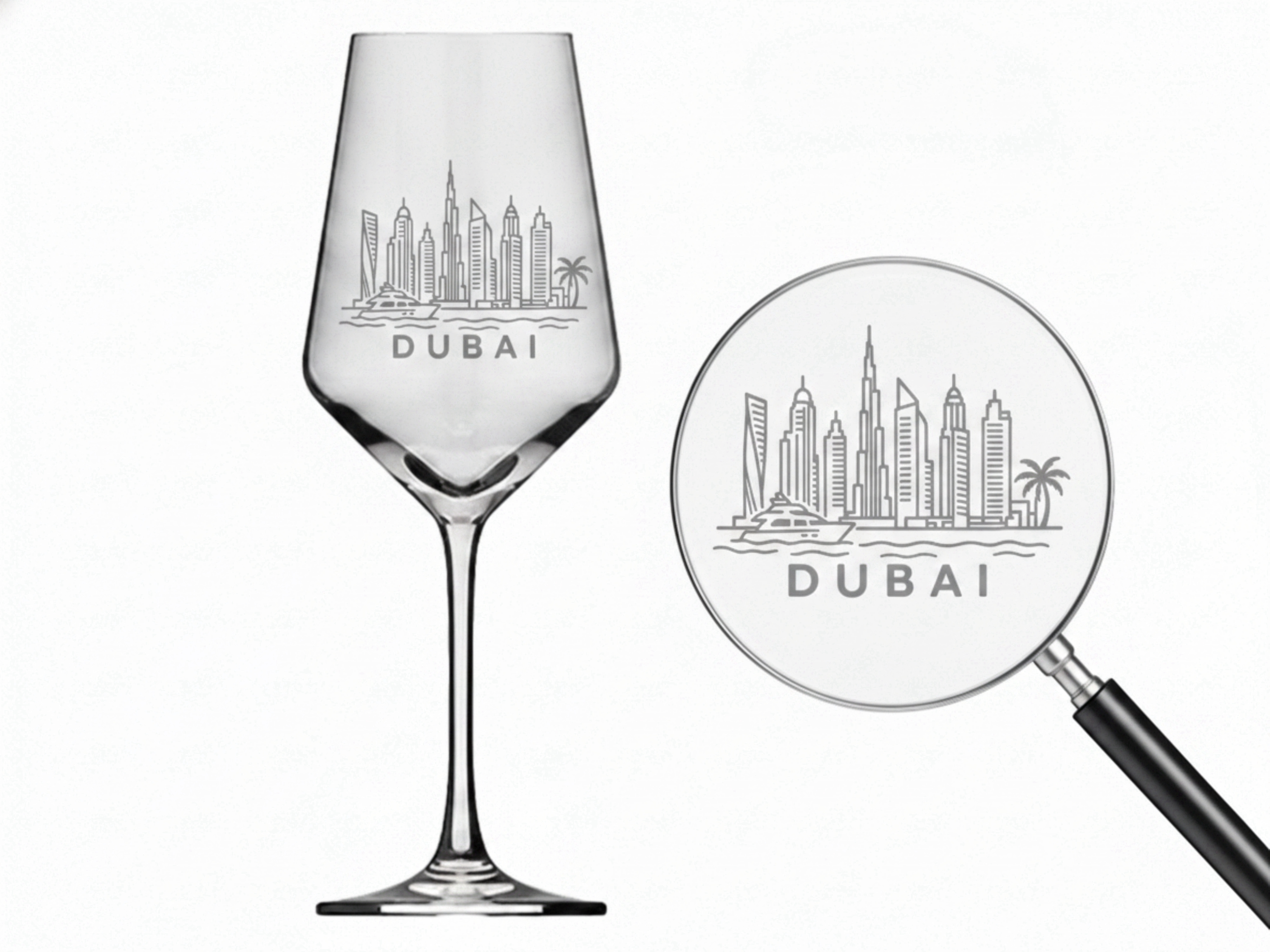 Weinglas Gravur Dubai 350ml spülmaschinenfest für Rot- und Weißwein