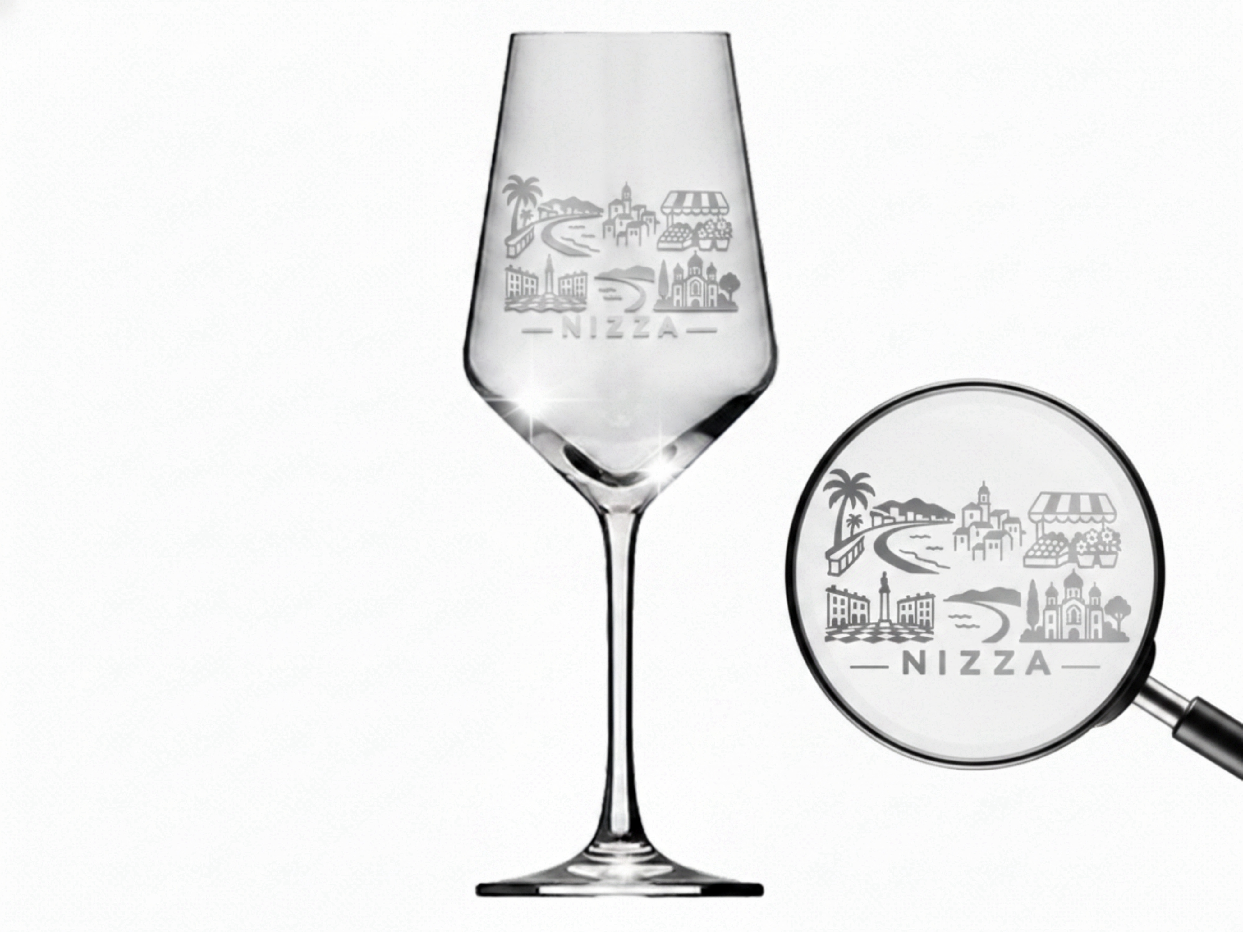 Weinglas Gravur Nizza 350ml spülmaschinenfest für Weingenießer