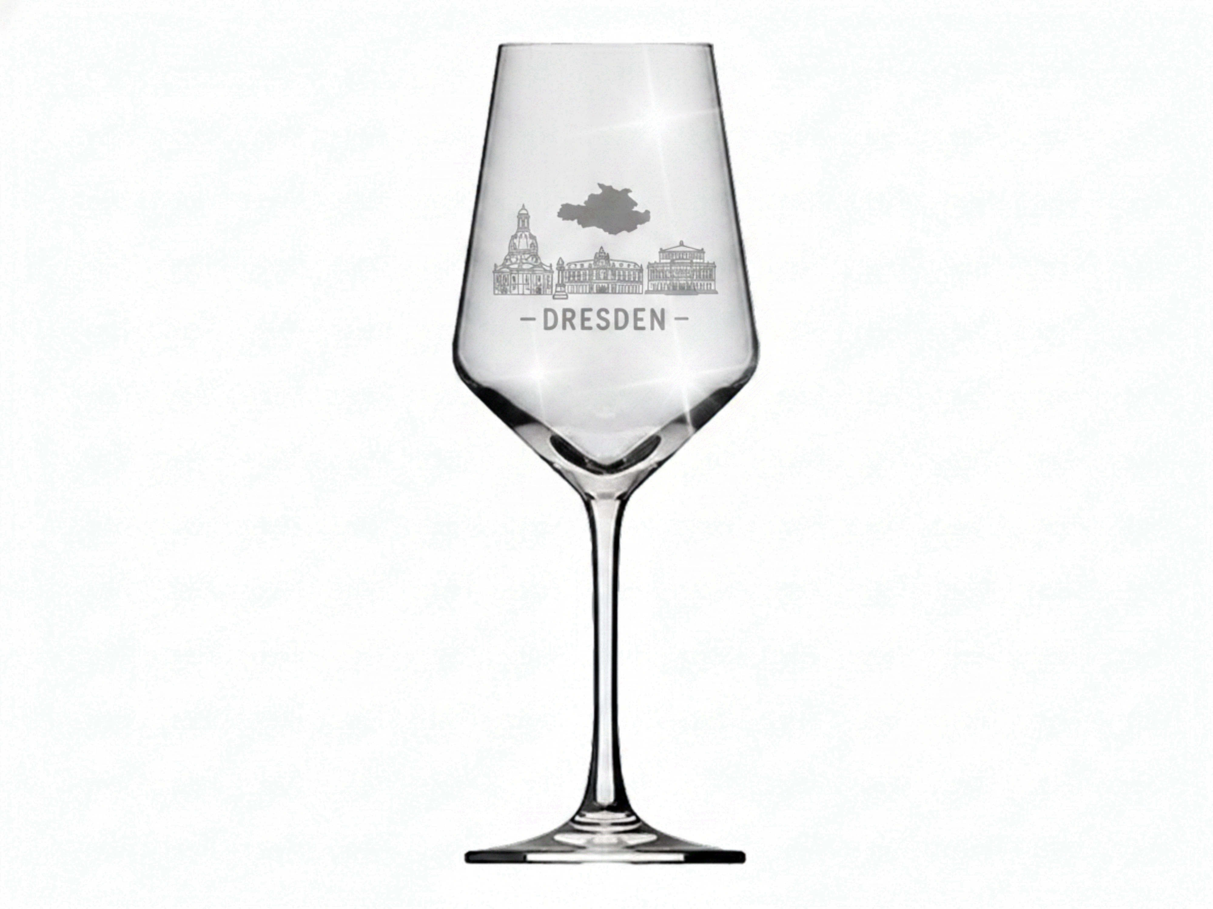 Weinglas Gravur Dresden 350ml spülmaschinenfest und langlebig für Weinliebhaber - Vorschau 6