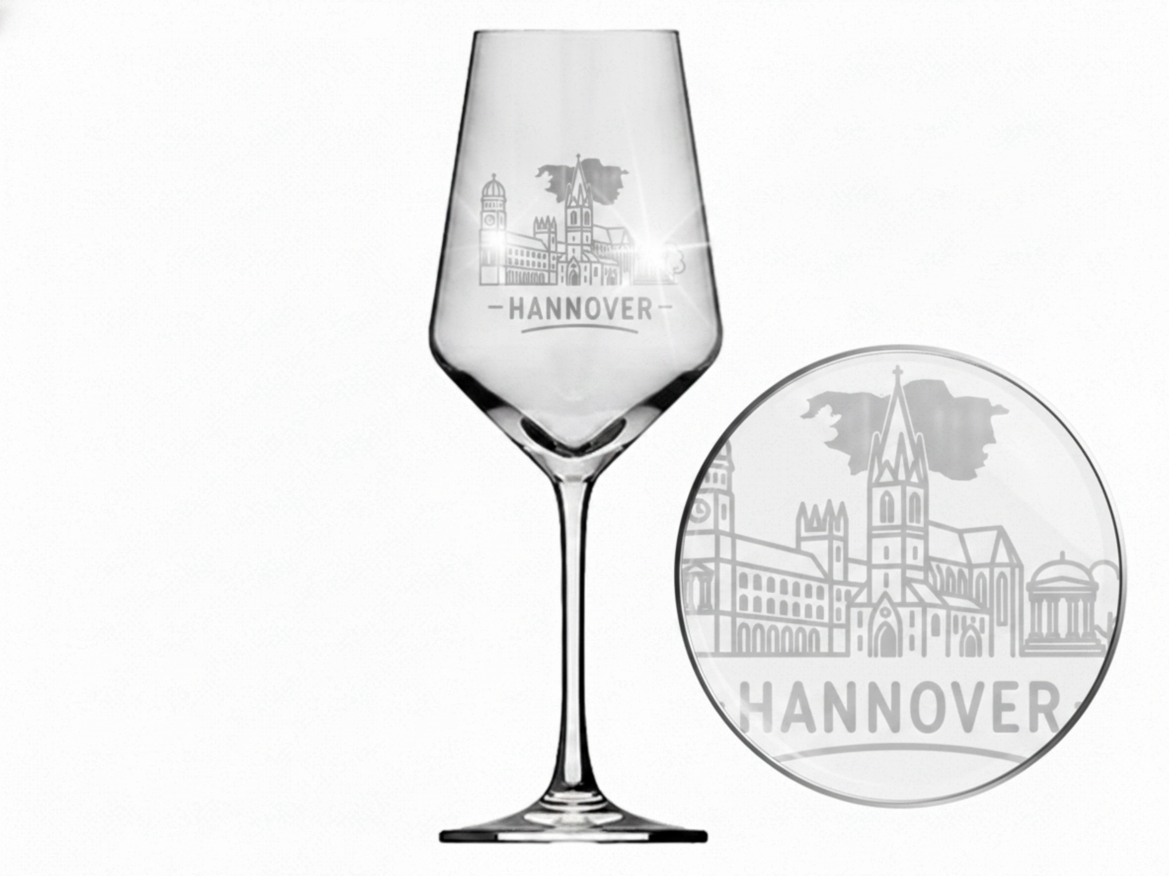 Weinglas Gravur Hannover 350ml spülmaschinenfest für rote und weiße Weine