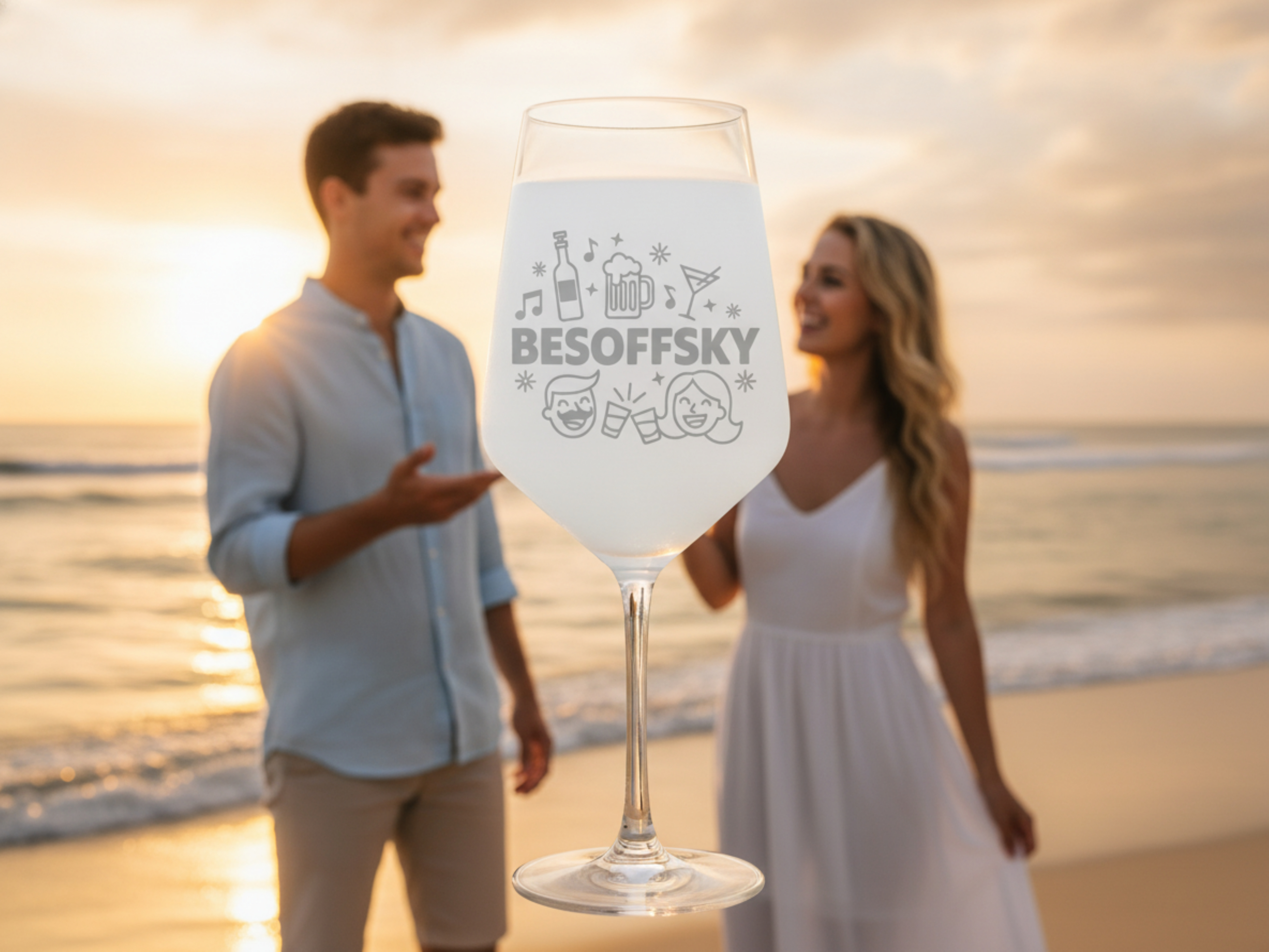 Weinglas Gravur Besoffsky 350ml spülmaschinenfest aus robustem Qualitätsglas - Vorschau 4