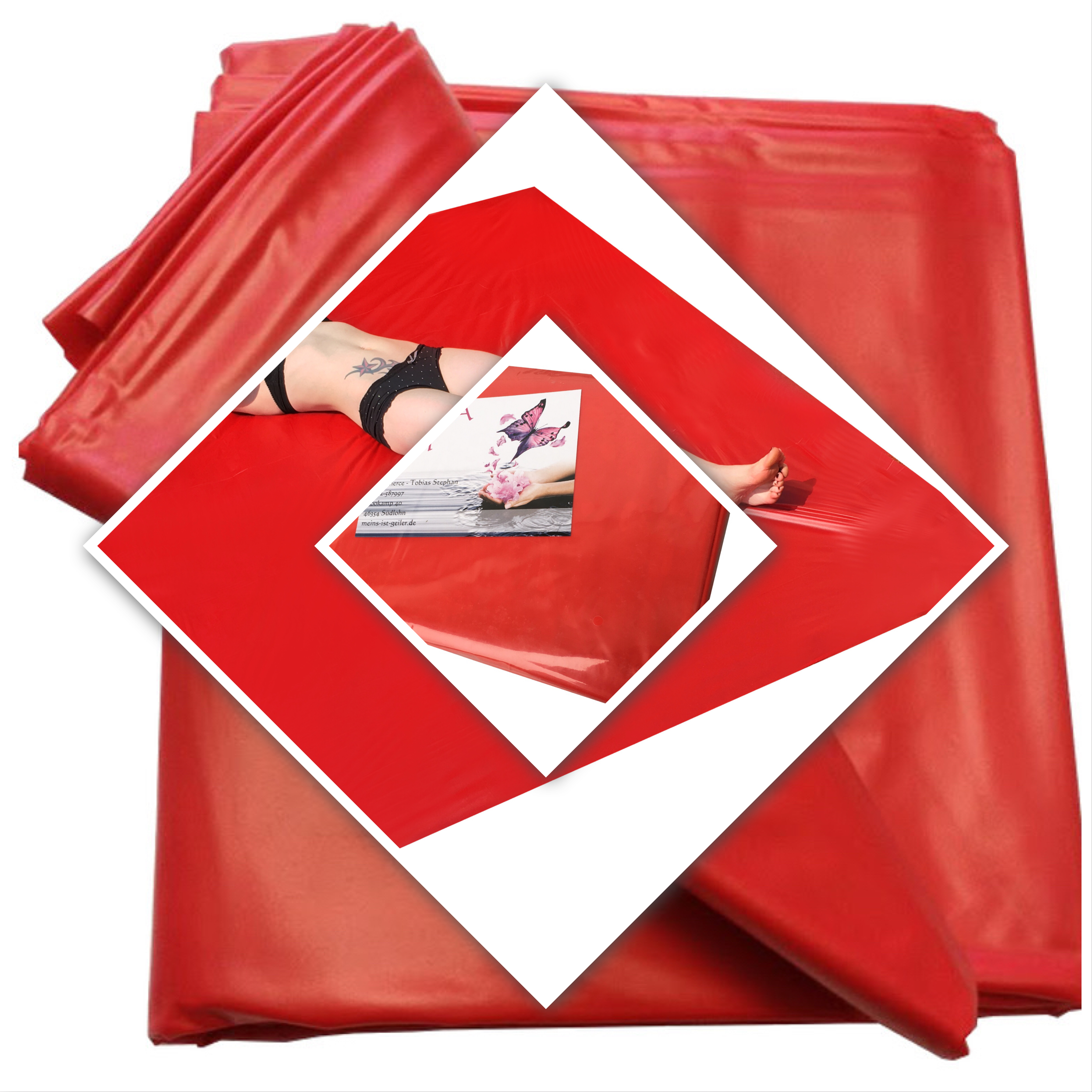 Inkontinenzlaken 200x230cm rot wasserdicht waschbar strapazierfähig für hygienische Schlafumgebung - Vorschau 6
