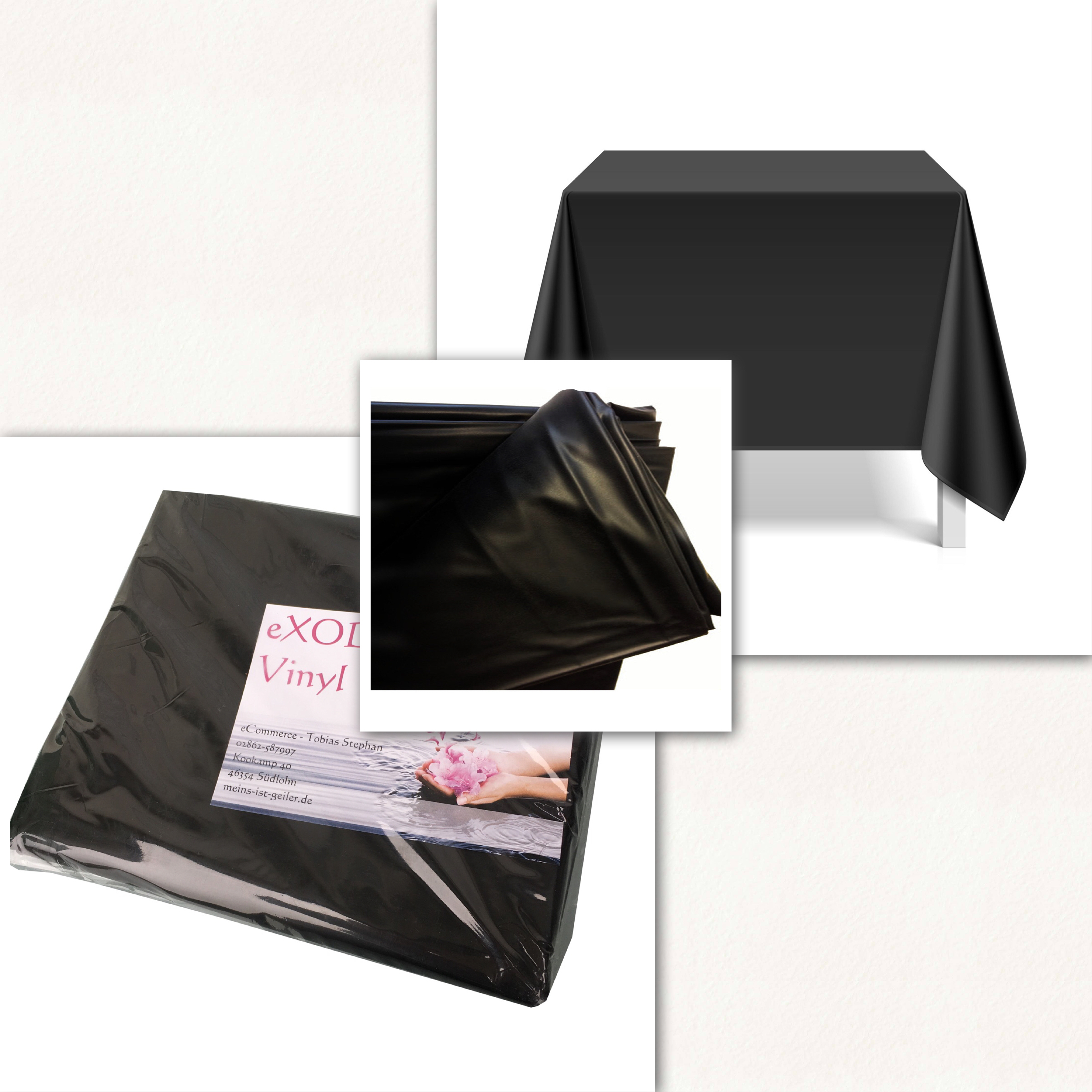 Tischdecke abwaschbar eckig Deko Vinyl schwarz 180x220cm wasserdicht pflegeleicht - Vorschau 8