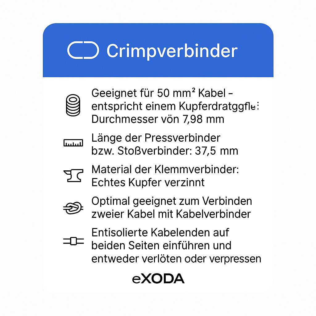 4x Stossverbinder 50mm² für Batteriekabel für zuverlässige Verbindungen mit Kupfer - Vorschau 6