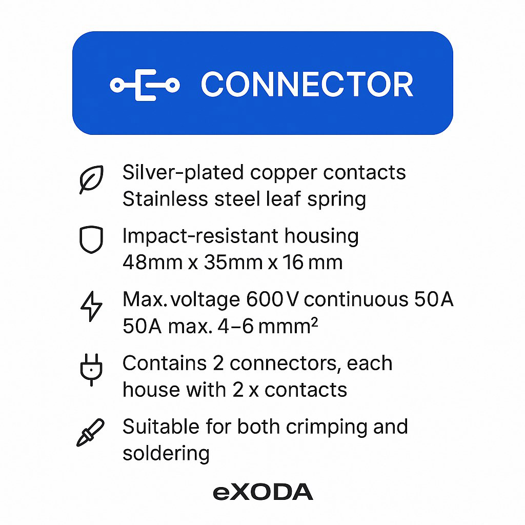 50A Batterie Stecker 4-6 mm2 grau Set für Gabelstapler Kabel mit versilberten Kontakten - Vorschau 6