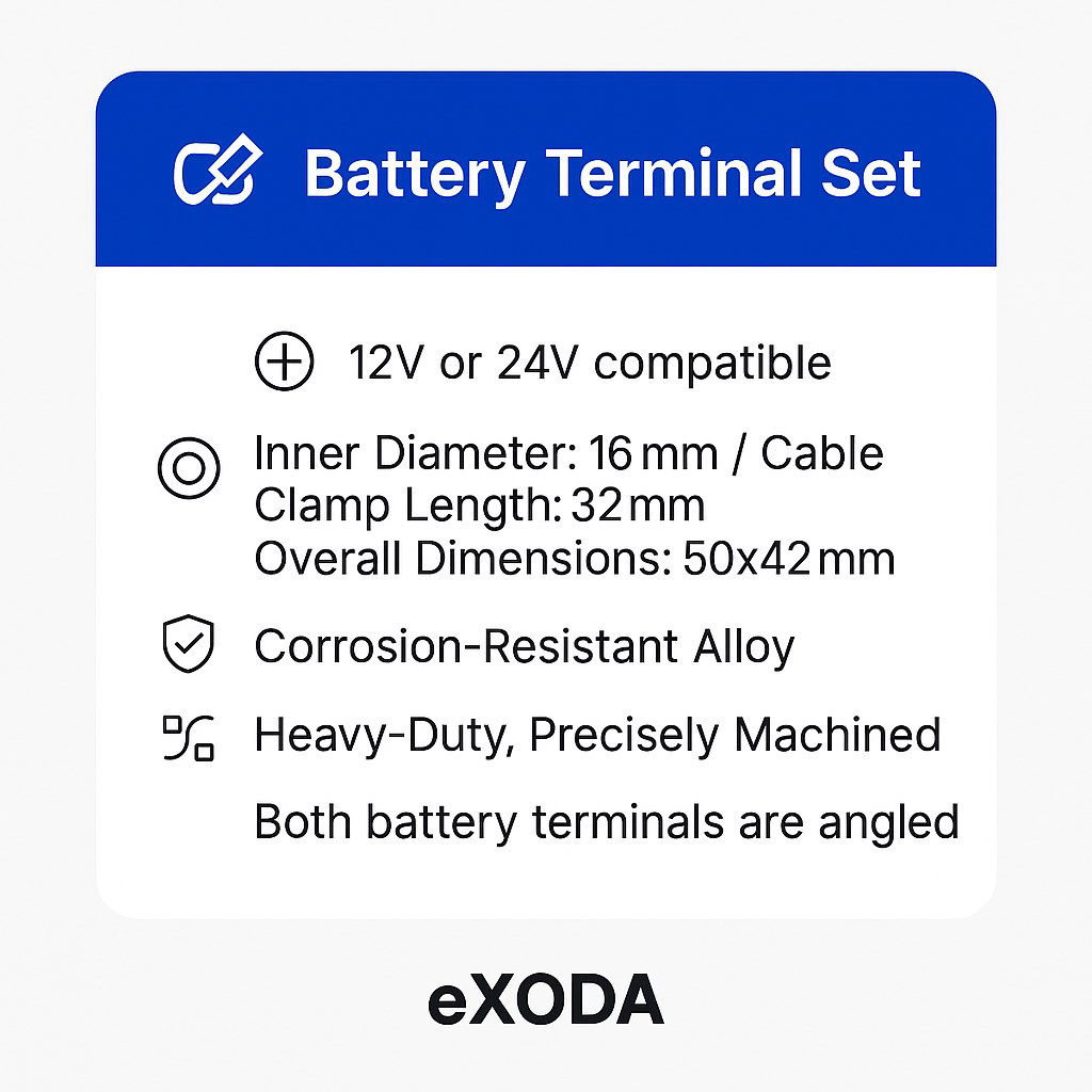 Batterie Polklemmen Set 12V 24V abgewinkelt 2-teilig korrosionshemmend ideal für enge Plätze - Vorschau 6
