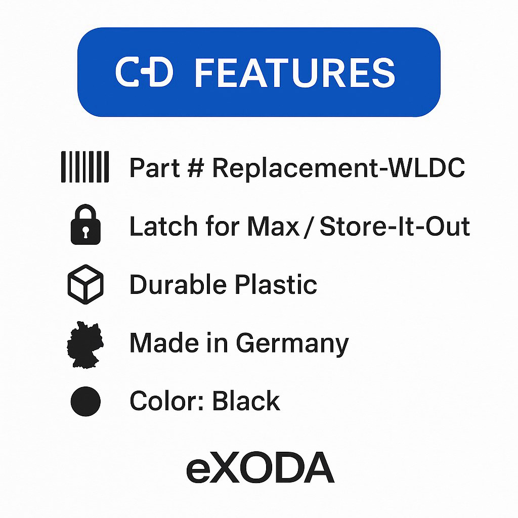 Ersatzteil für Keter Verschluss WLDC Store-It-Out MAX & Ultra schwarz made in Germany - Vorschau 6