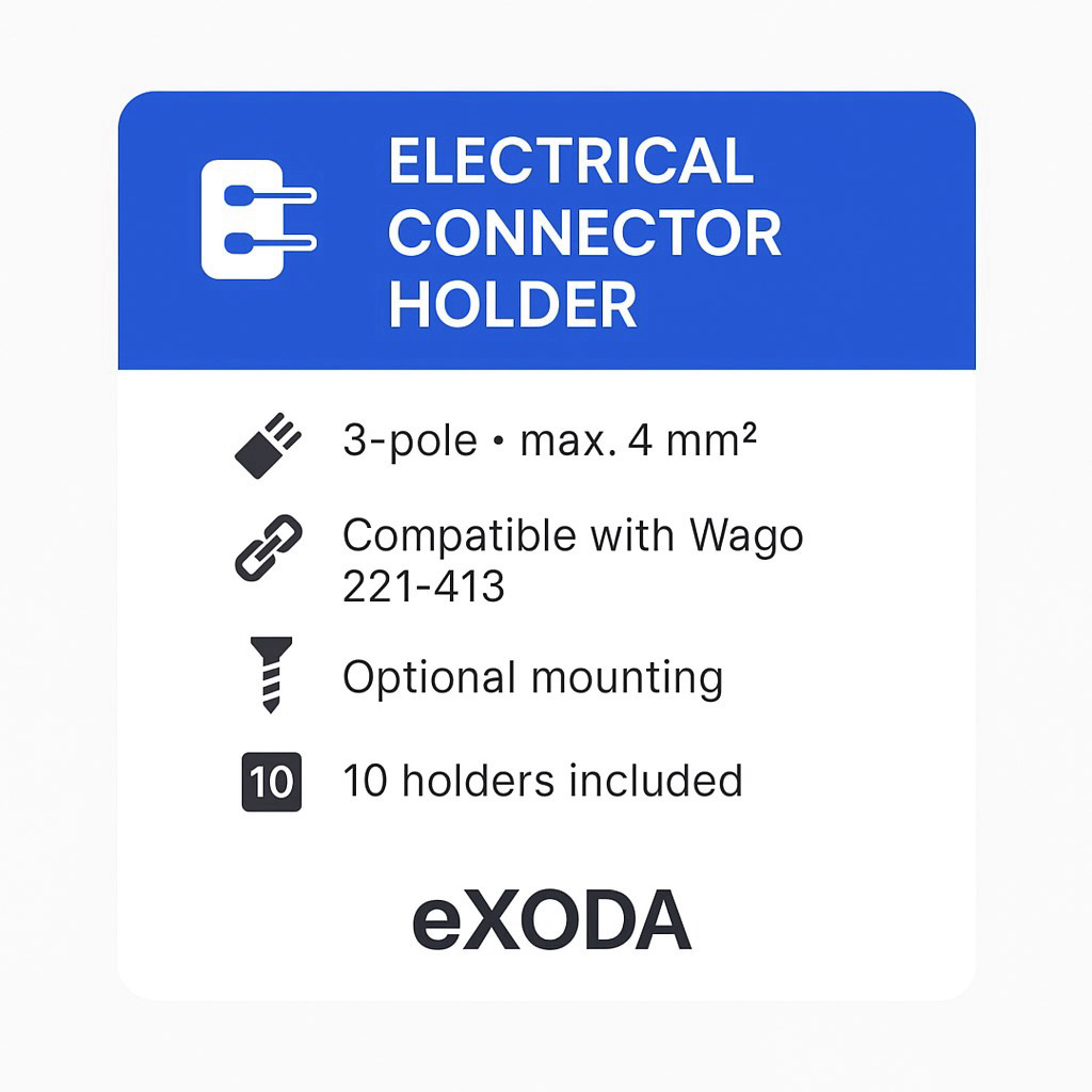 10x Halterung für Wago 3er Klemmen Typ 221-413 Steckbar und kombinierbar für Elektroinstallation - Vorschau 6