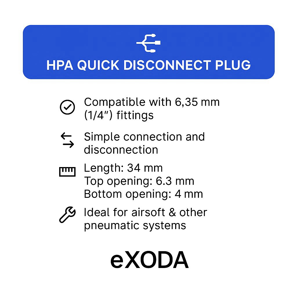 HPA Schnellkupplungsstecker 6,35 mm für Airsoft - Robuster Stecker schnell verbinden ohne Werkzeug - Vorschau 6