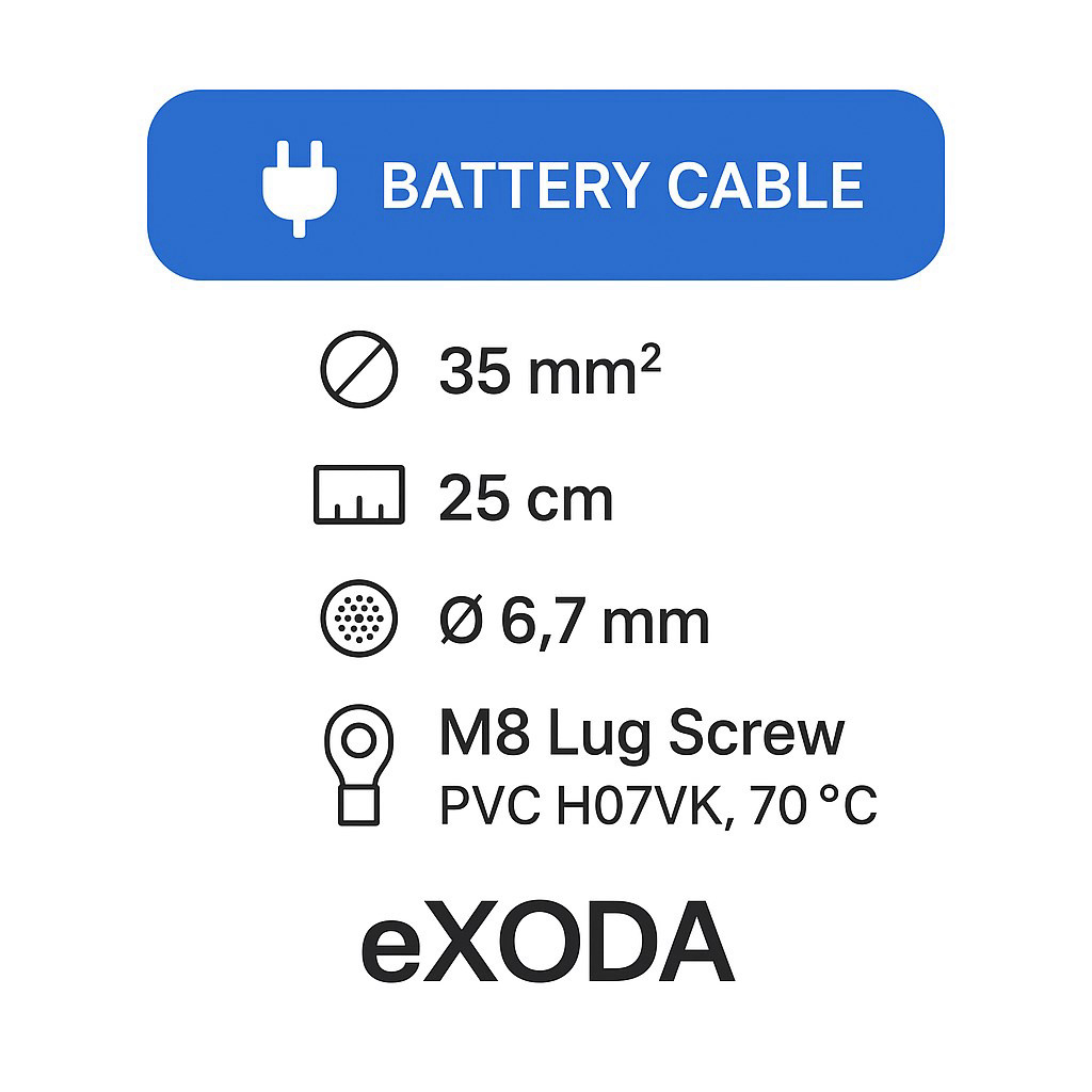 35mm² Batteriekabel Massekabel 25cm M8 Minus Polklemme flexibel schwarz bis 70 Grad - Vorschau 6