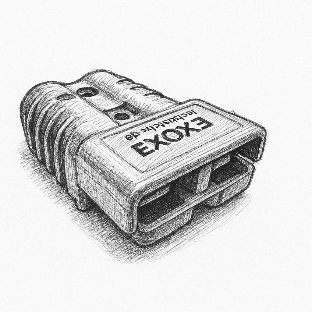 Batterie Stecker 175A 50 mm² blau für Gabelstapler max 600V Dauerstrom 175A schlagfest - Vorschau 6