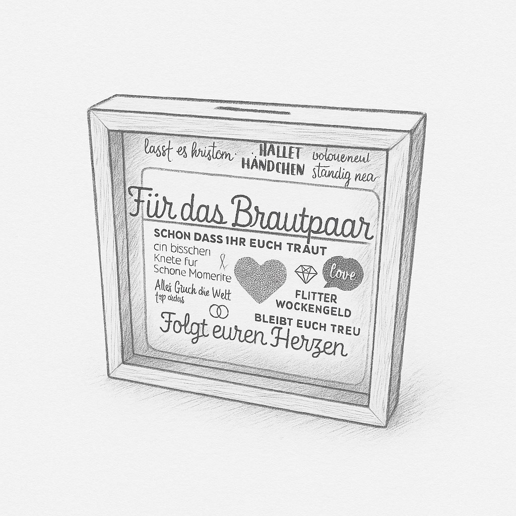 Spardose Brautpaar MDF Flitterwochengeld Händchen haltend ideales Hochzeitsgeschenk - Vorschau 3