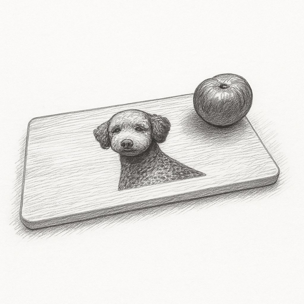 Frühstücksbrettchen Pudel Maltipoo Merlie aus Buchenholz 22 x 12 cm für Tierliebhaber - Vorschau 6