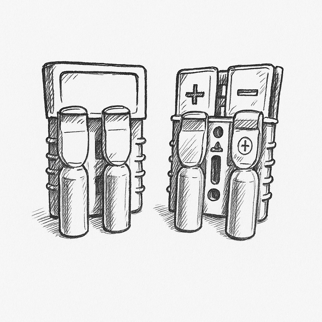 Batterie Stecker 175A 35 mm2 grau Steckverbinder für Gabelstapler mit versilberten Kupferkontakten - Vorschau 7