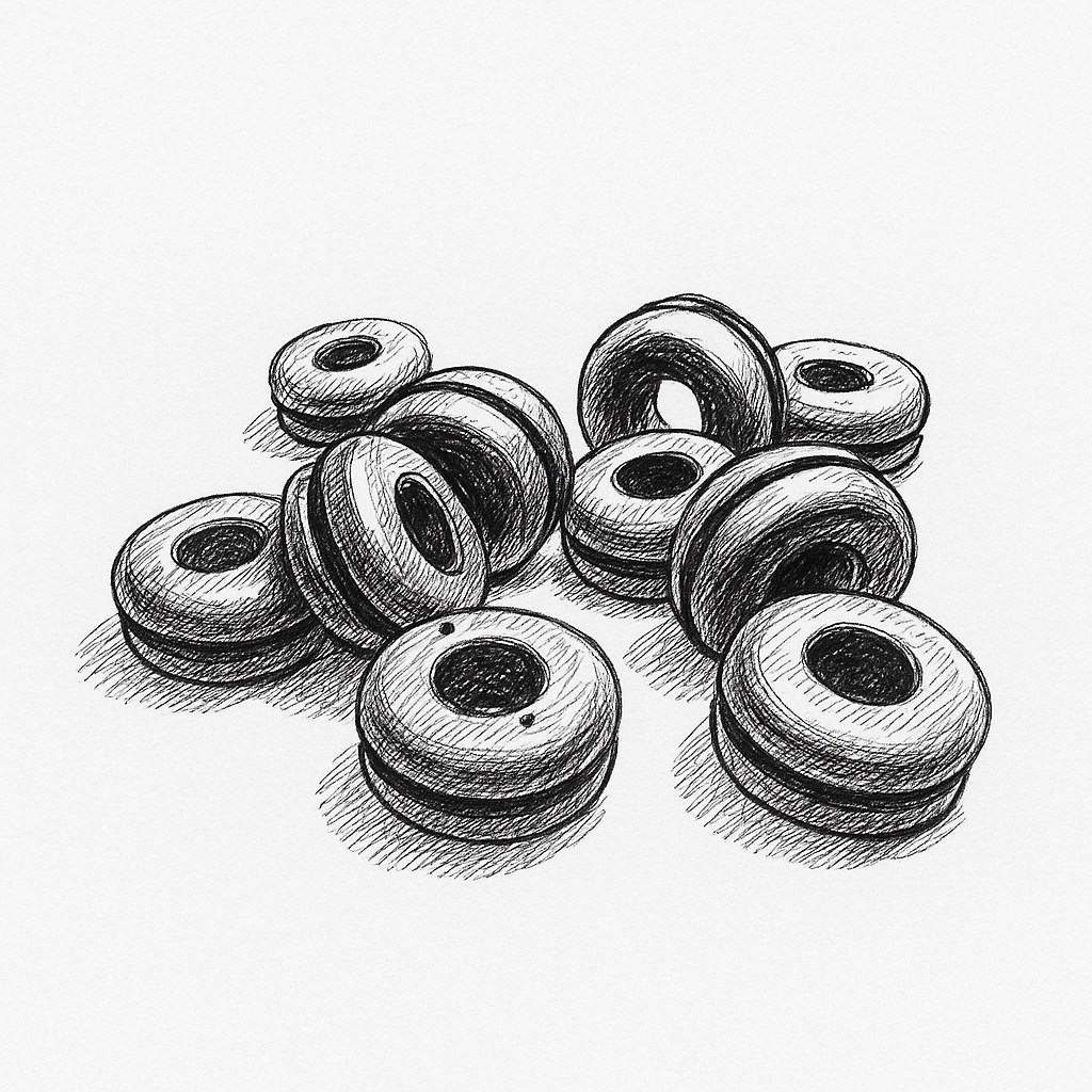 10x Kabeltülle 6mm offen Gummi Membrandurchführung 10Stk Temperaturbeständig -30 bis +90 Grad - Vorschau 7