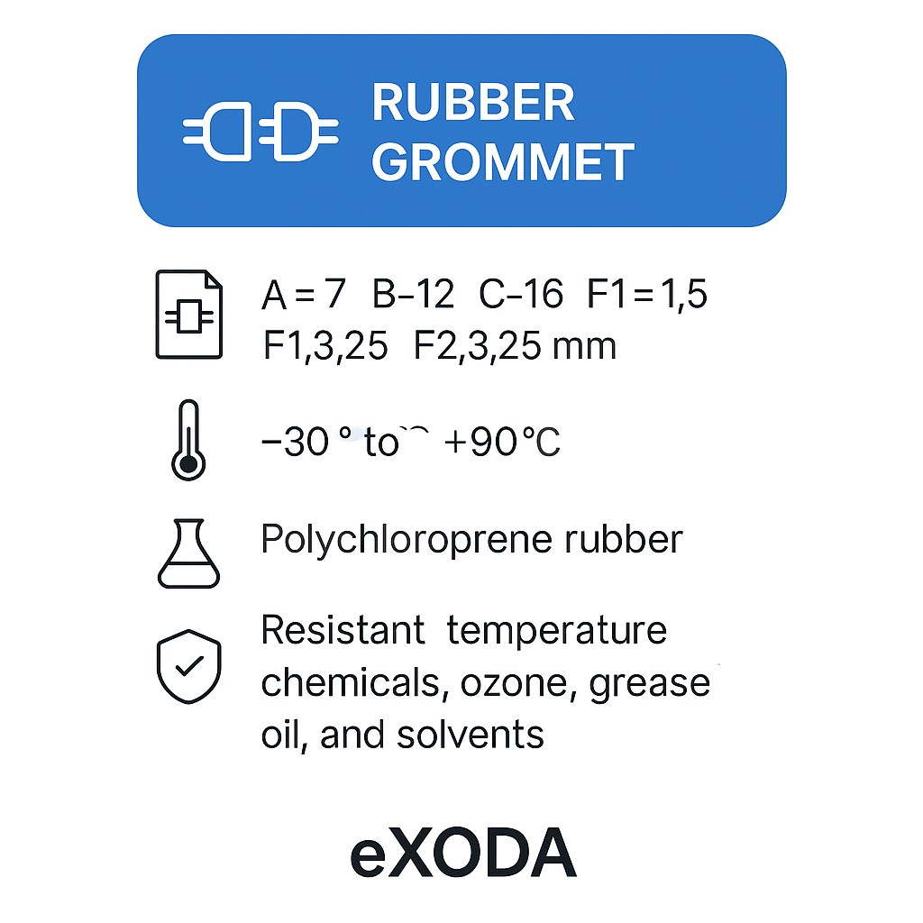Kabeltülle Gummitülle Kabeldurchführung 7mm 10 Stück Schwarz temperaturbeständig chemikalienresistent - Vorschau 7