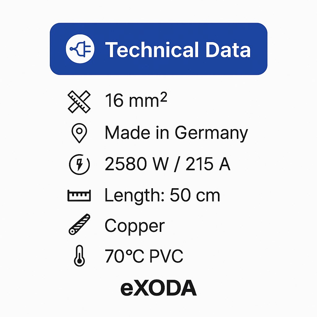 Batteriekabel Set 16 mm² 50cm mit M8 Kabelschuhen Rot Schwarz für KFZ Boot Motorrad - Vorschau 7