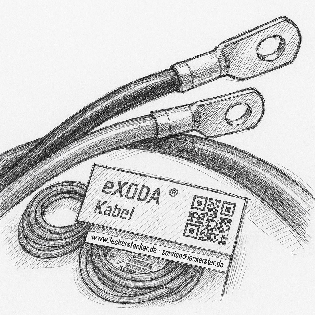 Batteriekabel Set 35 mm² 100cm M6 Kabelschuhe Rot Schwarz hohe Flexibilität 99 Kupfer - Vorschau 7