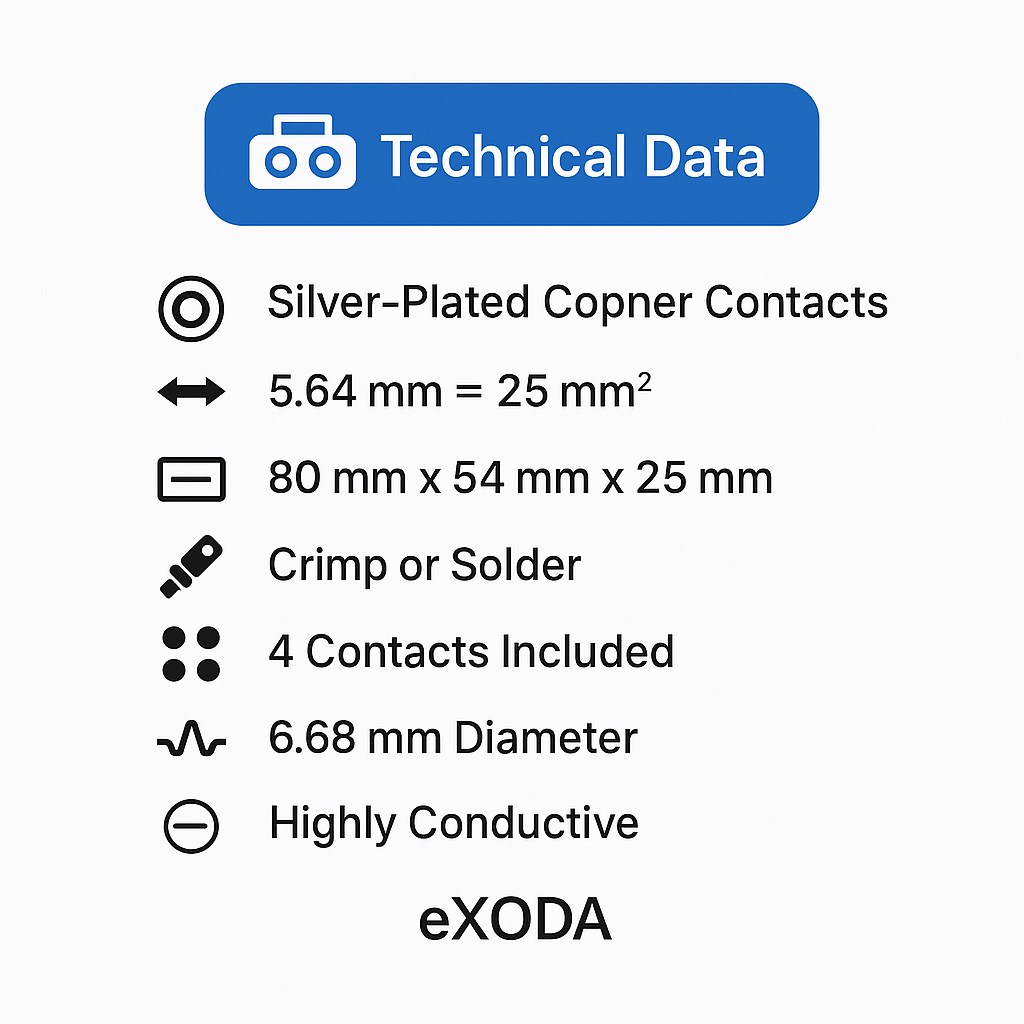 Kontakt Pin für 175A Batterie Stecker 25mm2 5,64mm Kabel mit versilberten Kontakten 4 Teile - Vorschau 7
