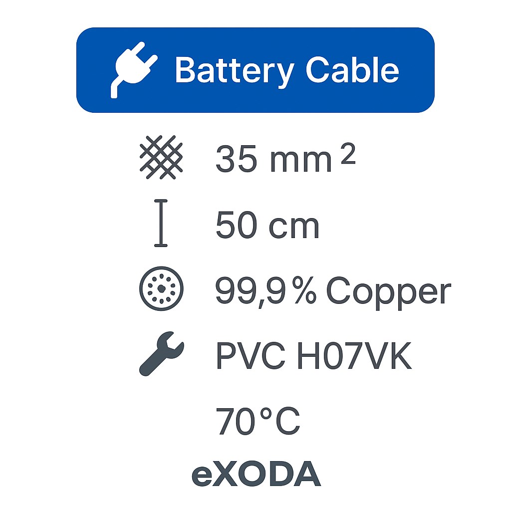 Batteriekabel Plus Polklemme Plus (+) 35 mm² 50 cm M8 Rot Klemme für zuverlässige Stromübertragung - Vorschau 7