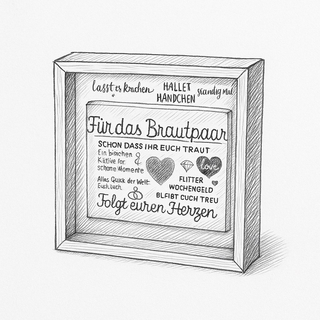 Spardose Brautpaar MDF Flitterwochengeld Händchen haltend ideales Hochzeitsgeschenk - Vorschau 7