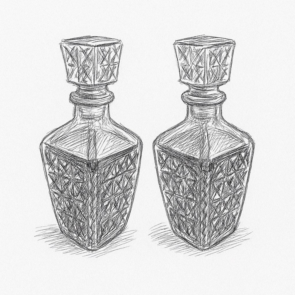Karaffen Set Whisky aus Glas mit Deckel ideal für Wein Deko für Wasser 0,4l 2 Stück - Vorschau 7