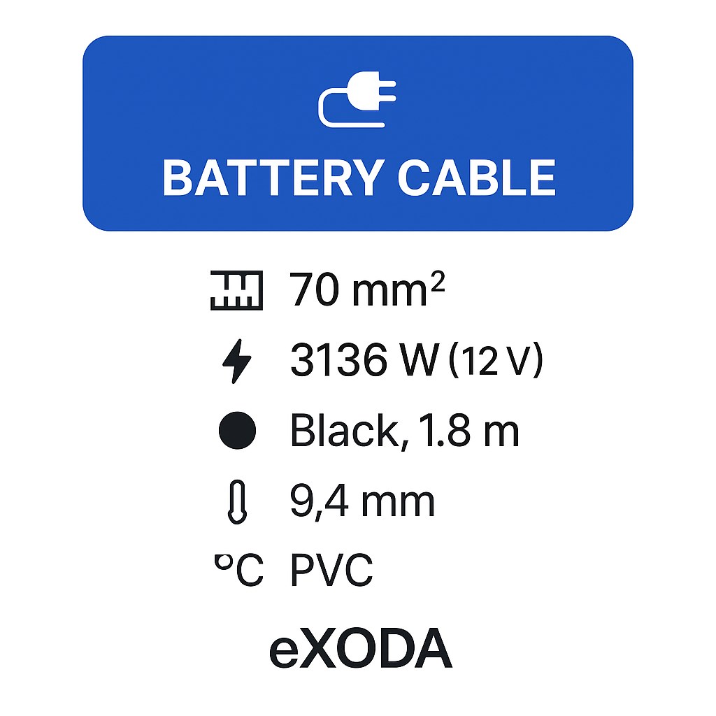 Batteriekabel 70 mm² 1,8m M8 Schwarz flexibles Kabel 99 Prozent Kupfer für Auto Boot Motorrad - Vorschau 7