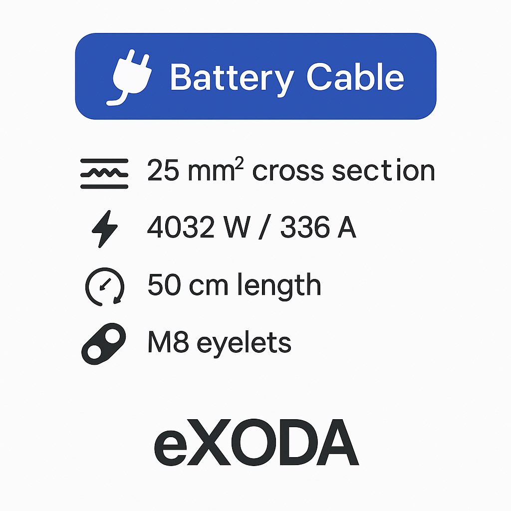 Batteriekabel 25 mm² 50cm M8 Schwarz für 12V Fahrzeuge Auto Boot Motorrad hochwertig gefertigt - Vorschau 7