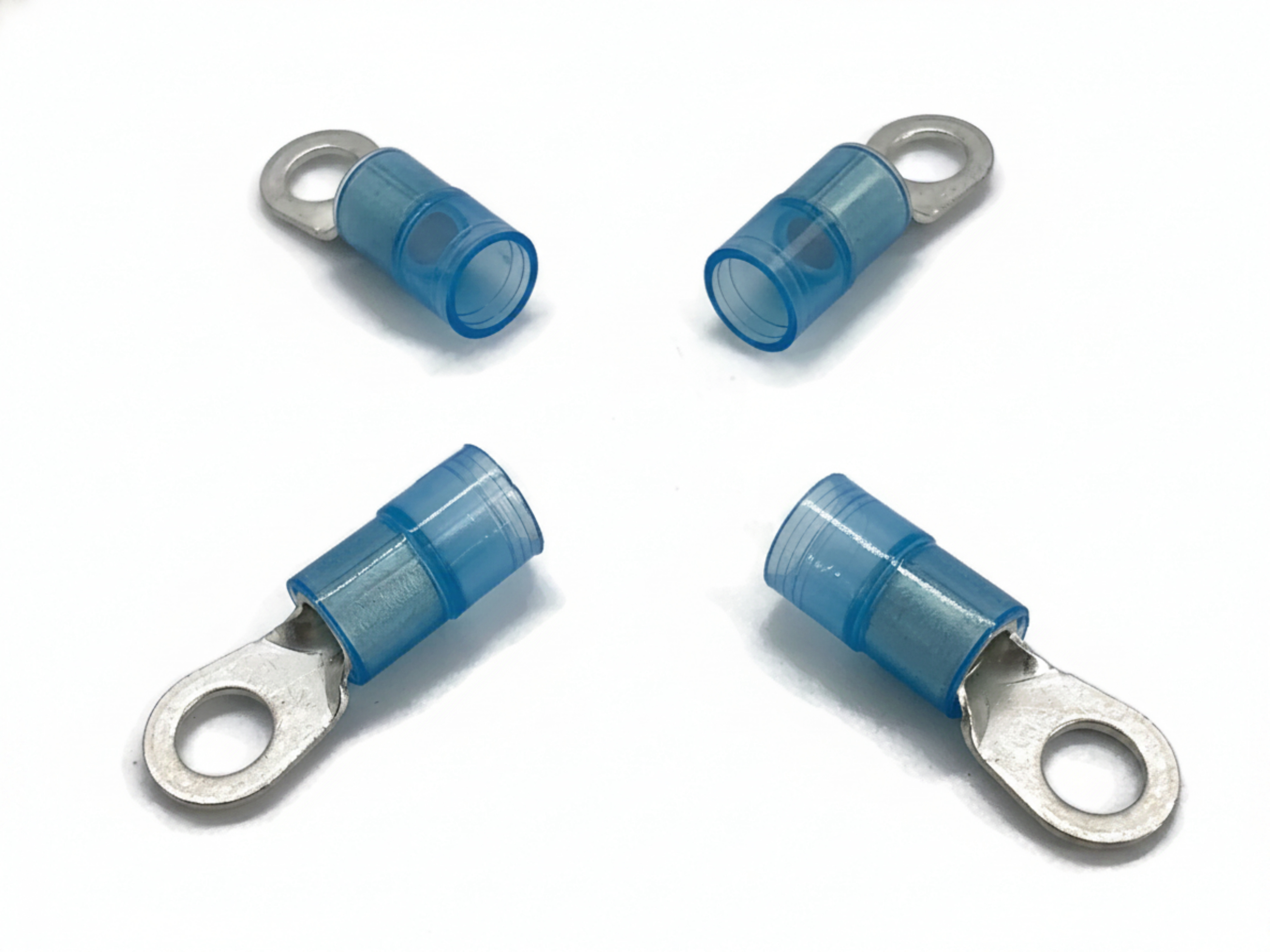 eXODA Kabelschuh 10mm2 bis 16mm2 M8 isoliert 4x Ringöse blau für Kabelquerschnitt 10mm2 bis 16mm2