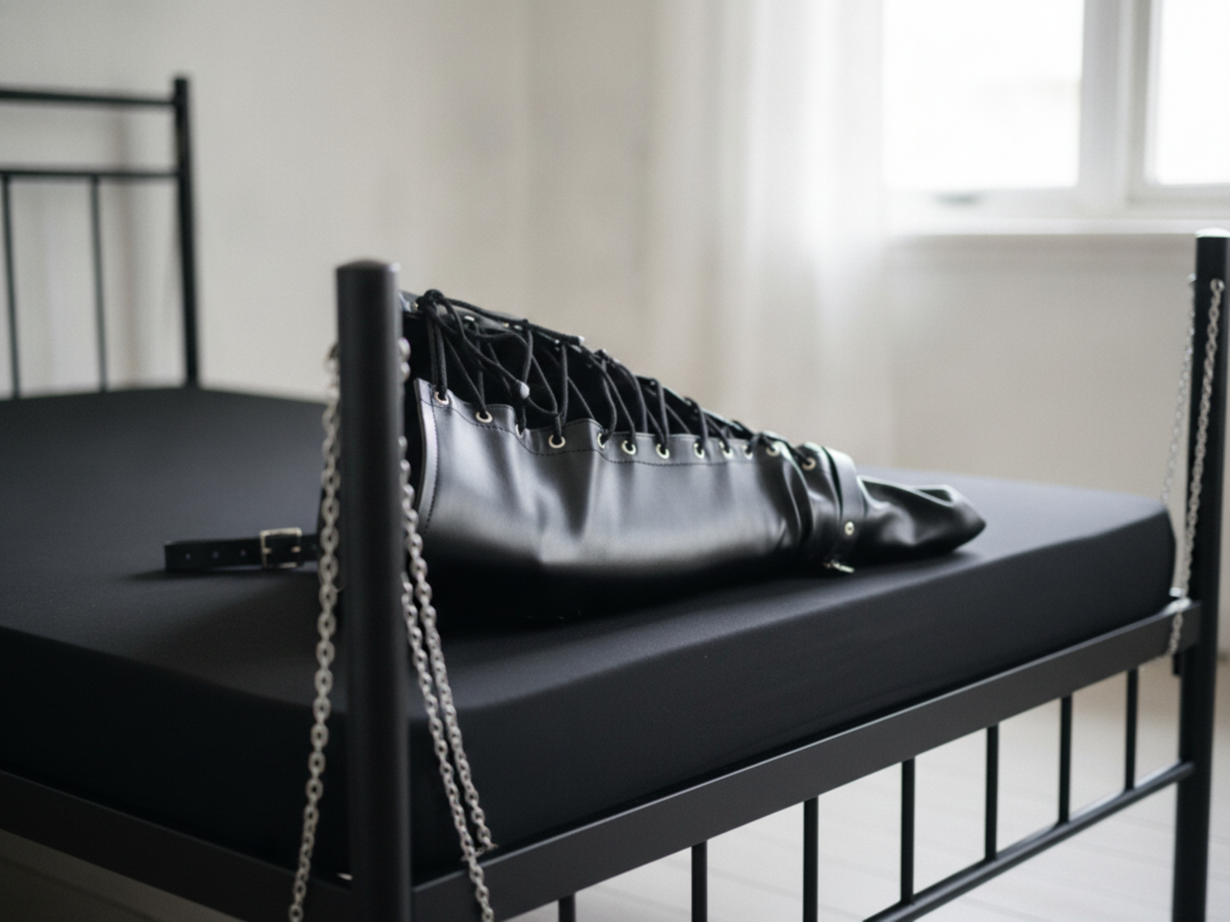 Bondage Armbinder BDSM SM  schwarz zum verschnüren - Vorschau 4