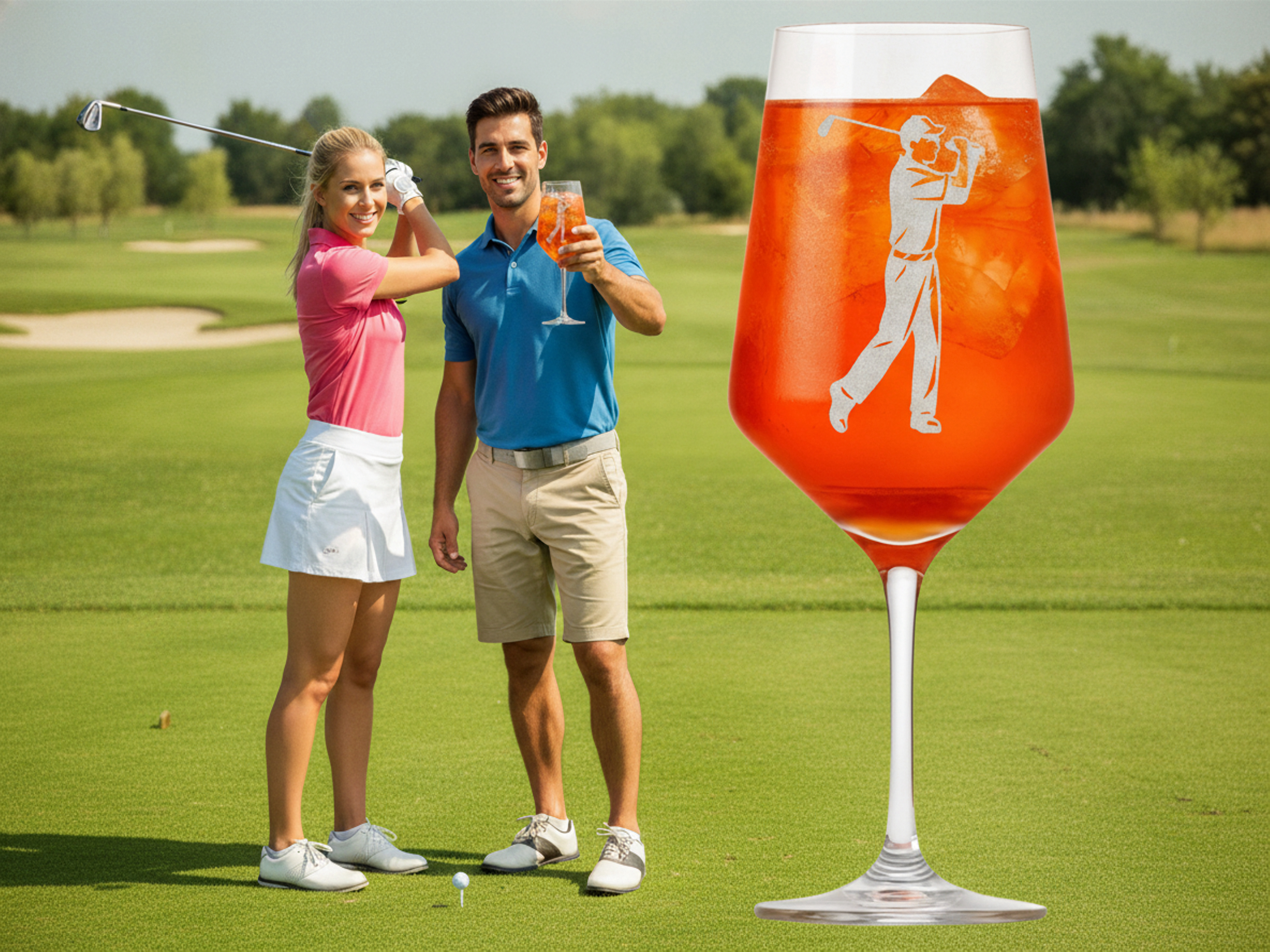 Elegantes Weinglas mit Gravur für Golfer aus spülmaschinenfestem Glas ideales Geschenk für Weinliebhaber - Vorschau 2