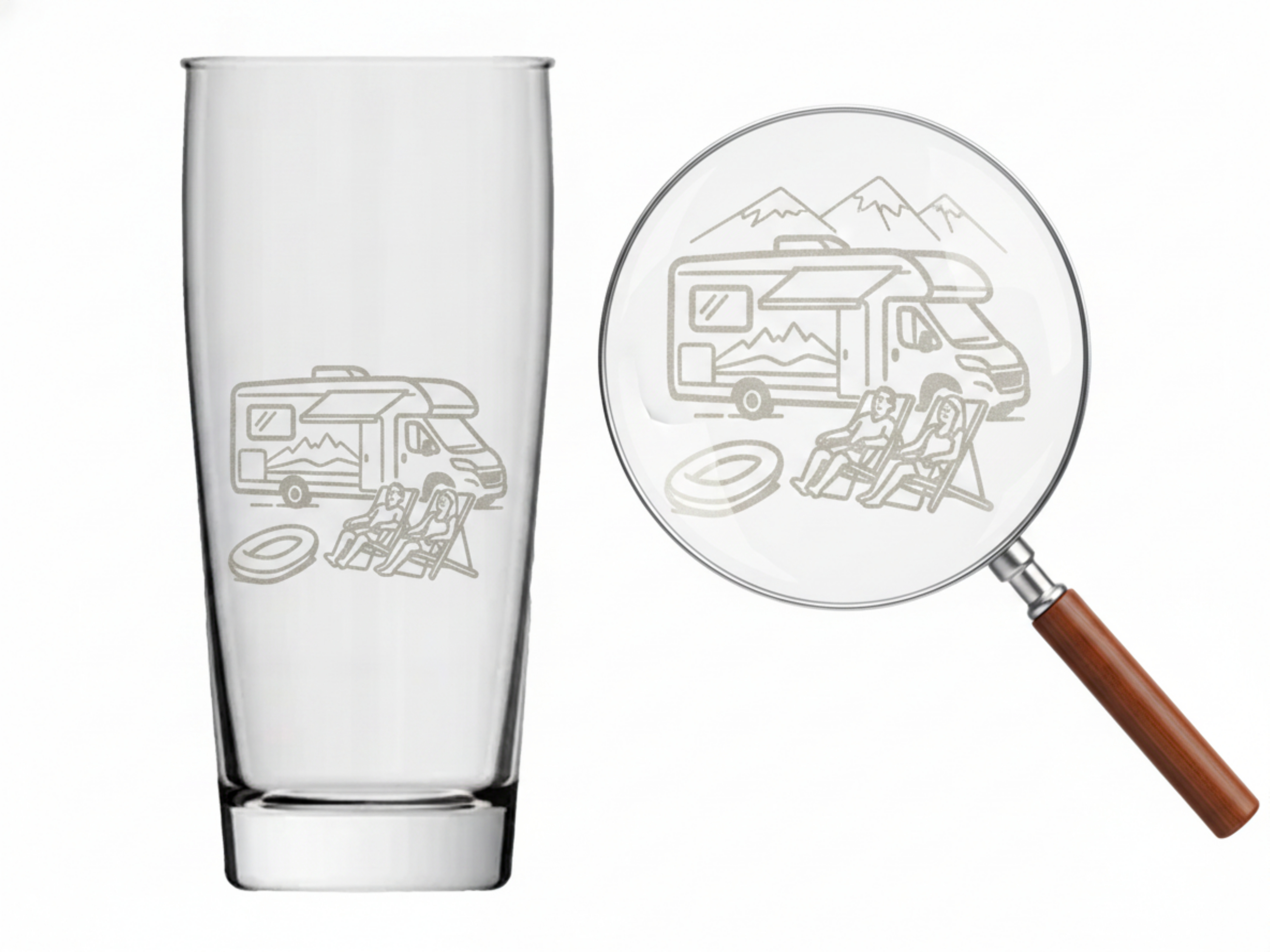Bierglas Gravur Camper mit Wohnmobil 500ml spülmaschinenfest