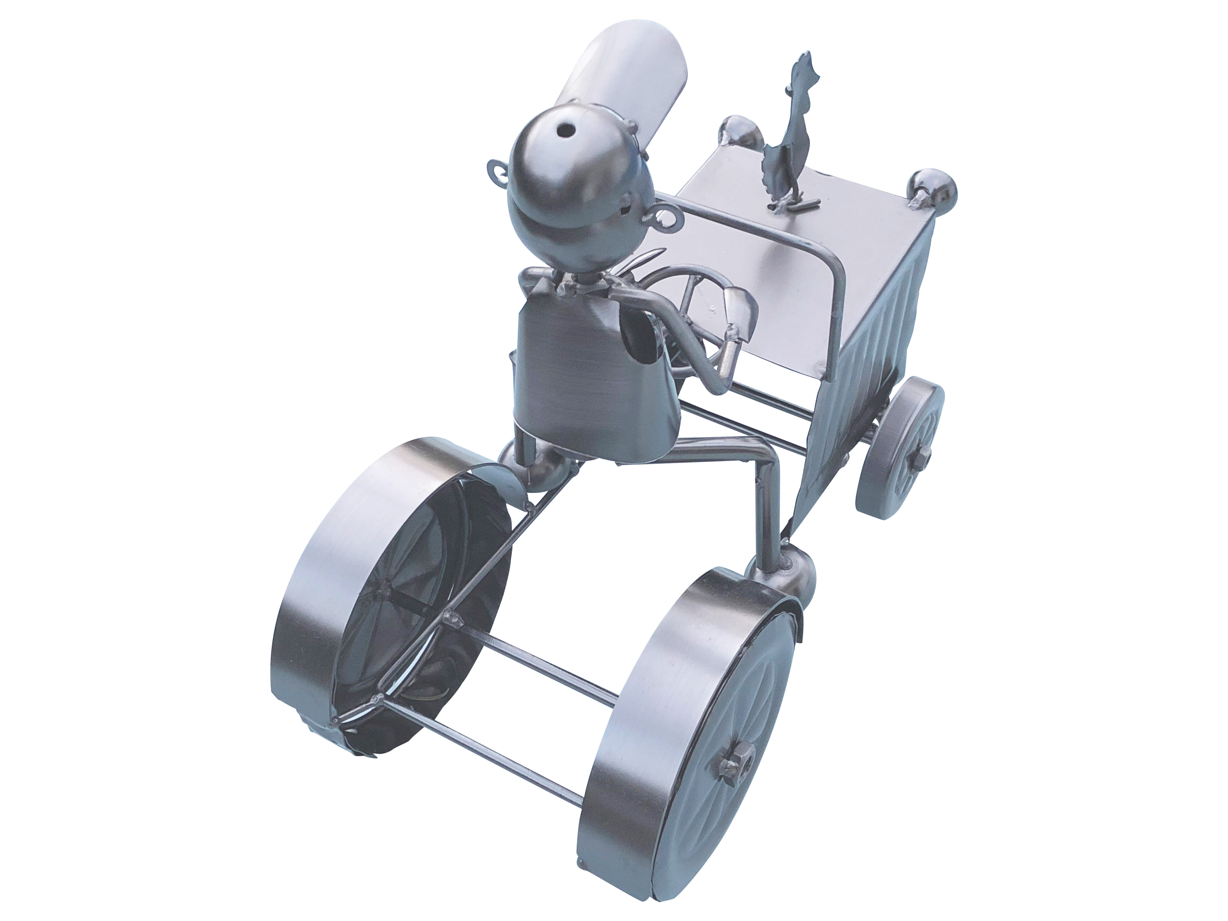 Weinflaschenhalter Traktor Michi Metall Figuren Trecker Design Deko