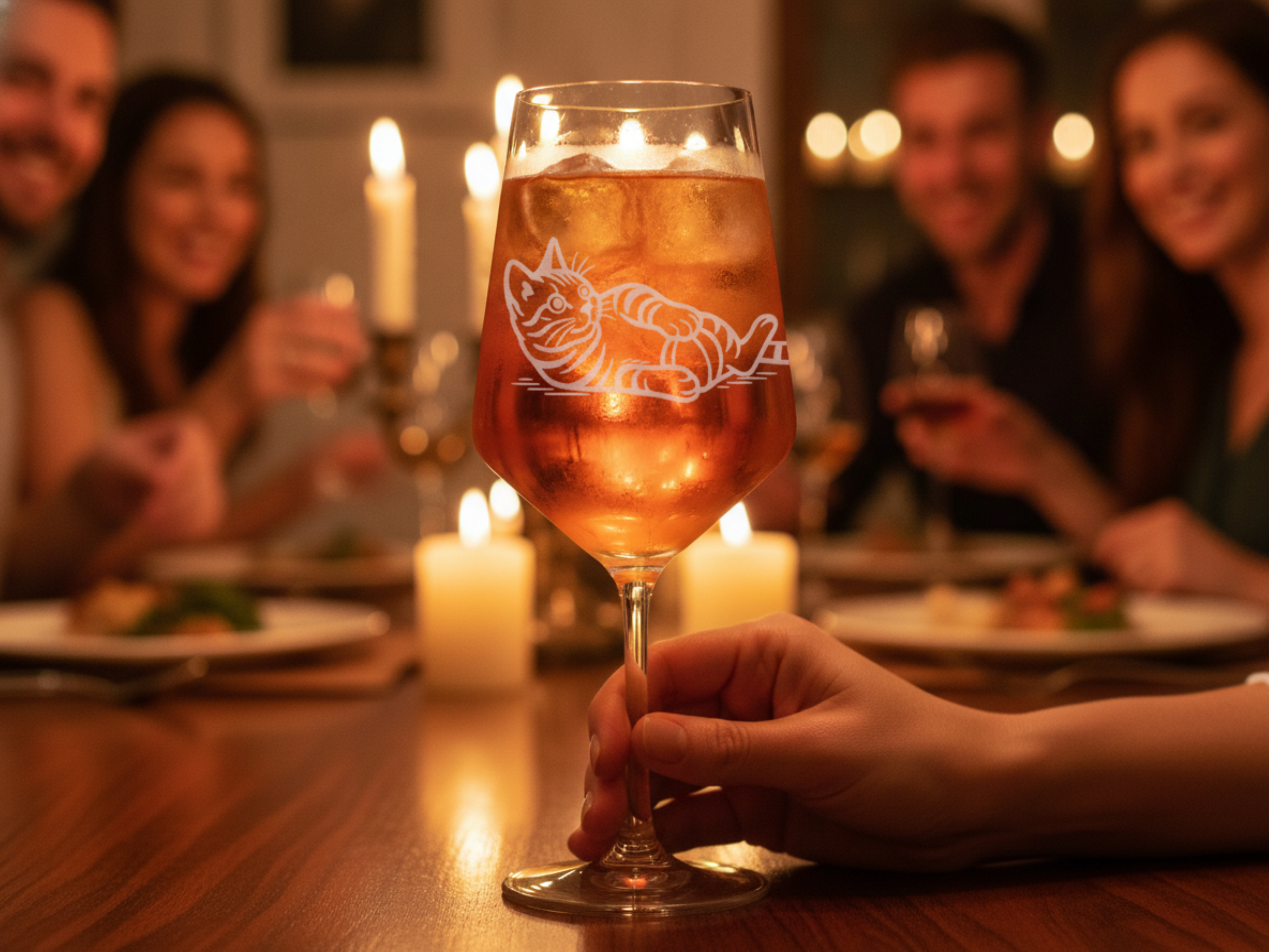 1x Weinglas mit Katzen Gravur 350 ml spülmaschinenfest unterstützt Menschen mit Behinderungen - Vorschau 3
