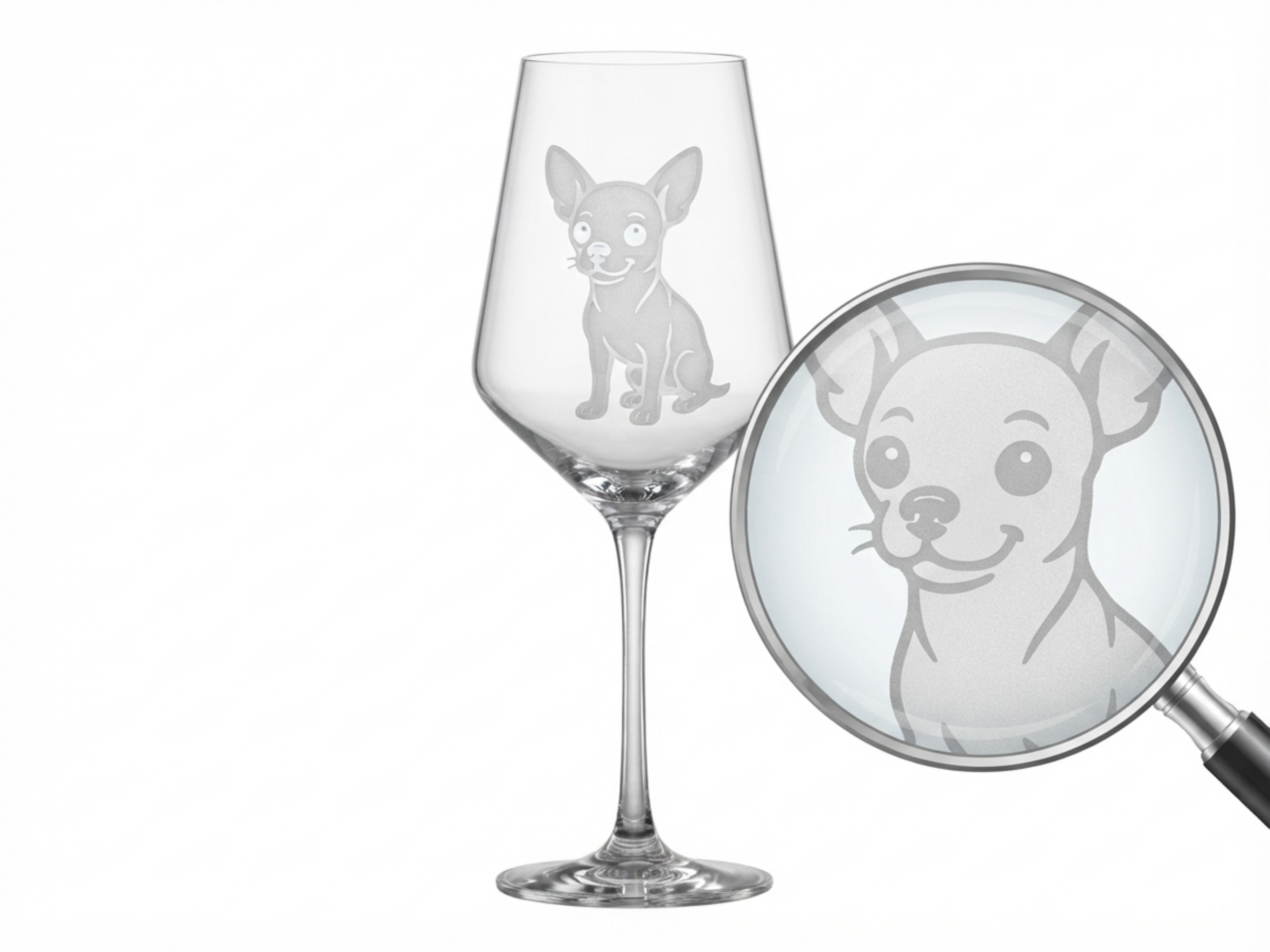 Weinglas Chihuahua robust spülmaschinenfest für Weinliebhaber ideal für Feiern 350 ml