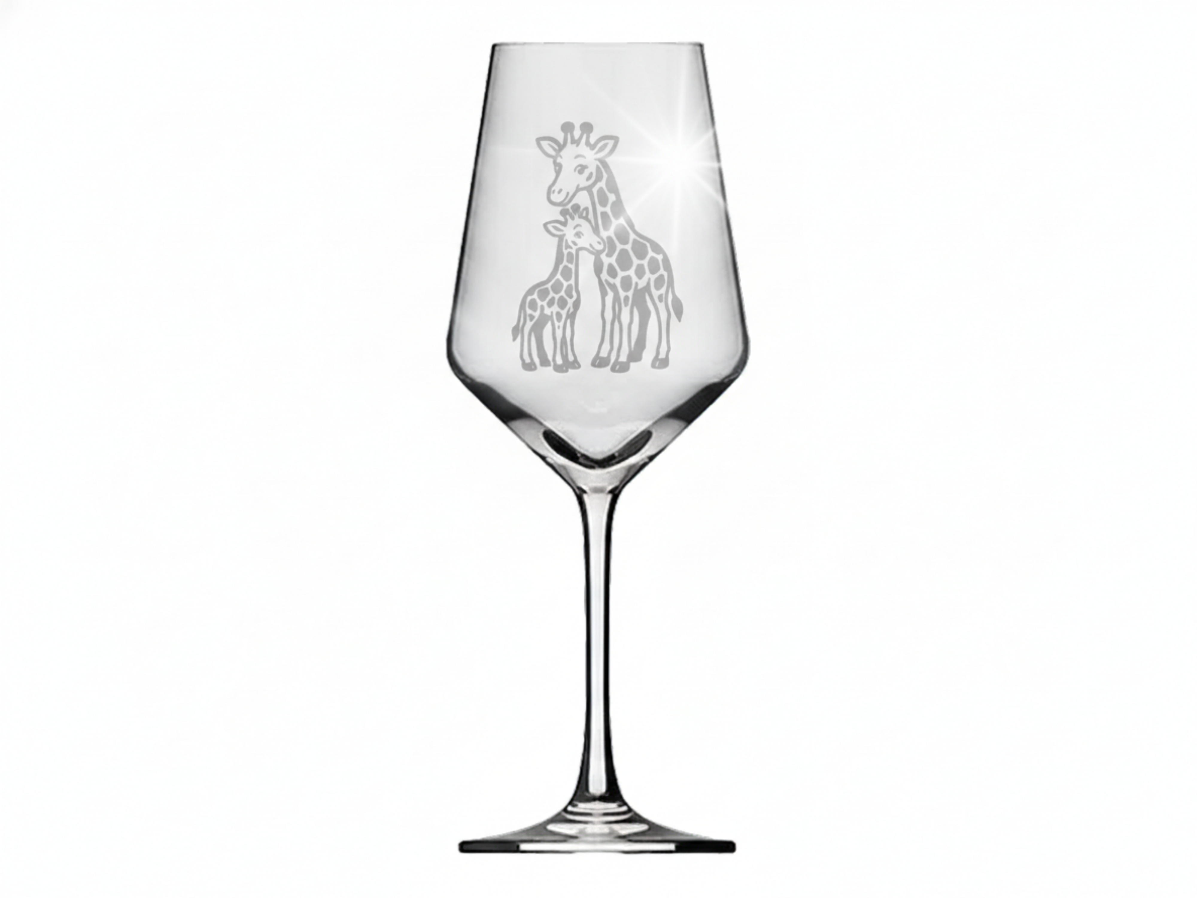 Weinglas Gravur Giraffe mit Baby einzigartiges Design für Tierliebhaber ideales Geschenk - Vorschau 6