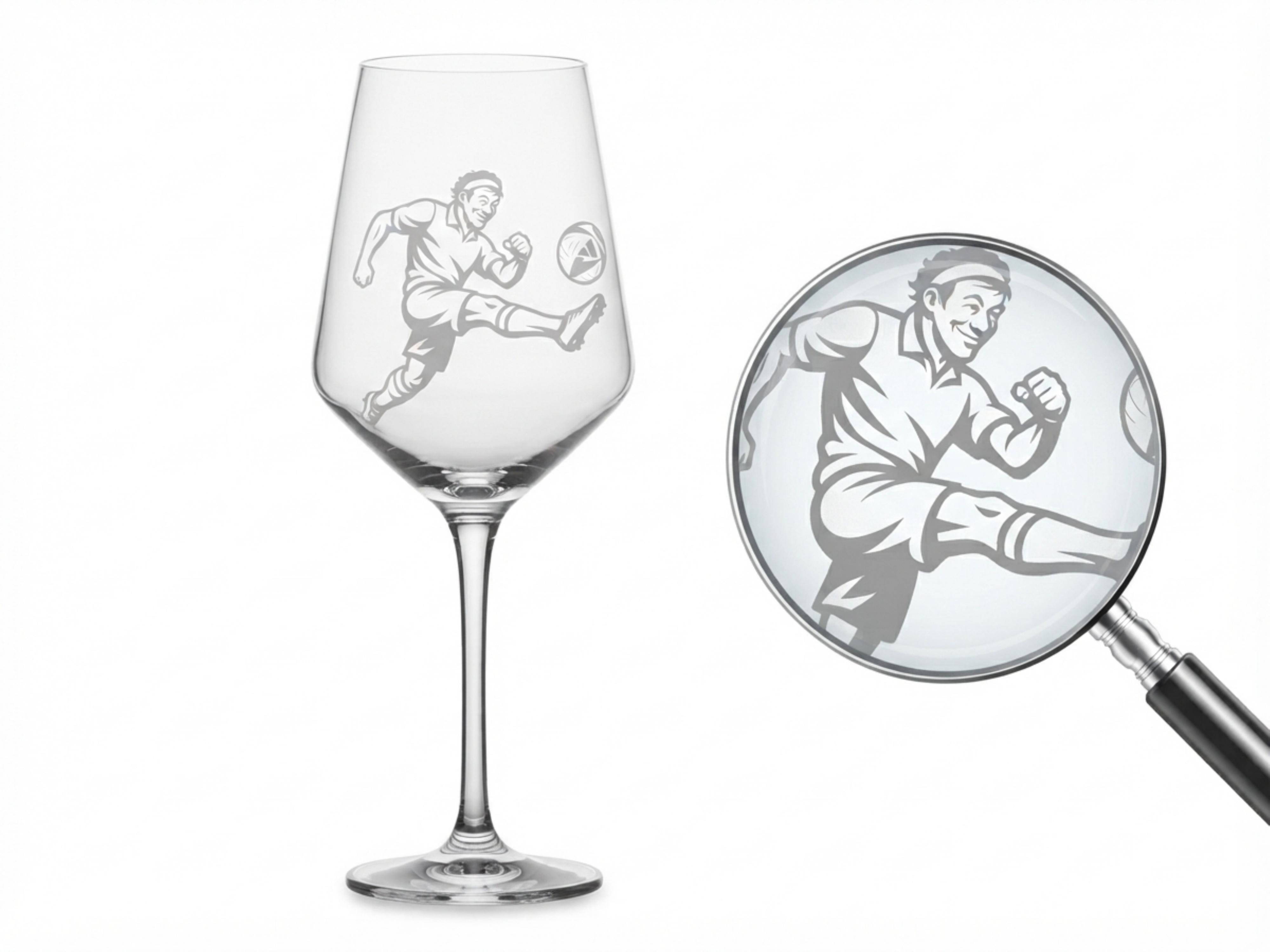 Weinglas mit Fussballgravur spülmaschinenfest 350 ml ideal für gesellige Abende