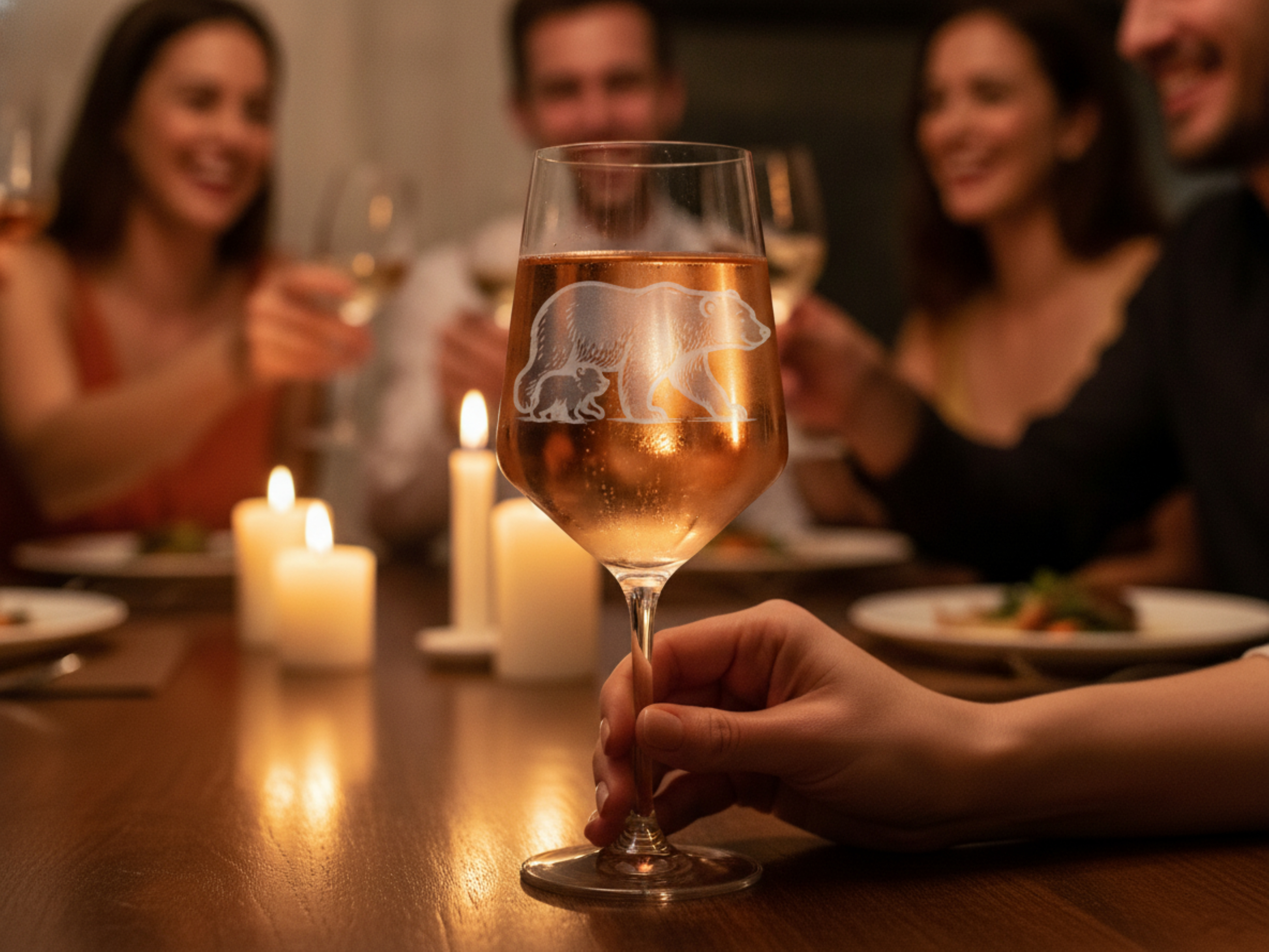 Weinglas Gravur Eisbär mit Baby 350ml elegant für besondere Anlässe und Genussmomente - Vorschau 3
