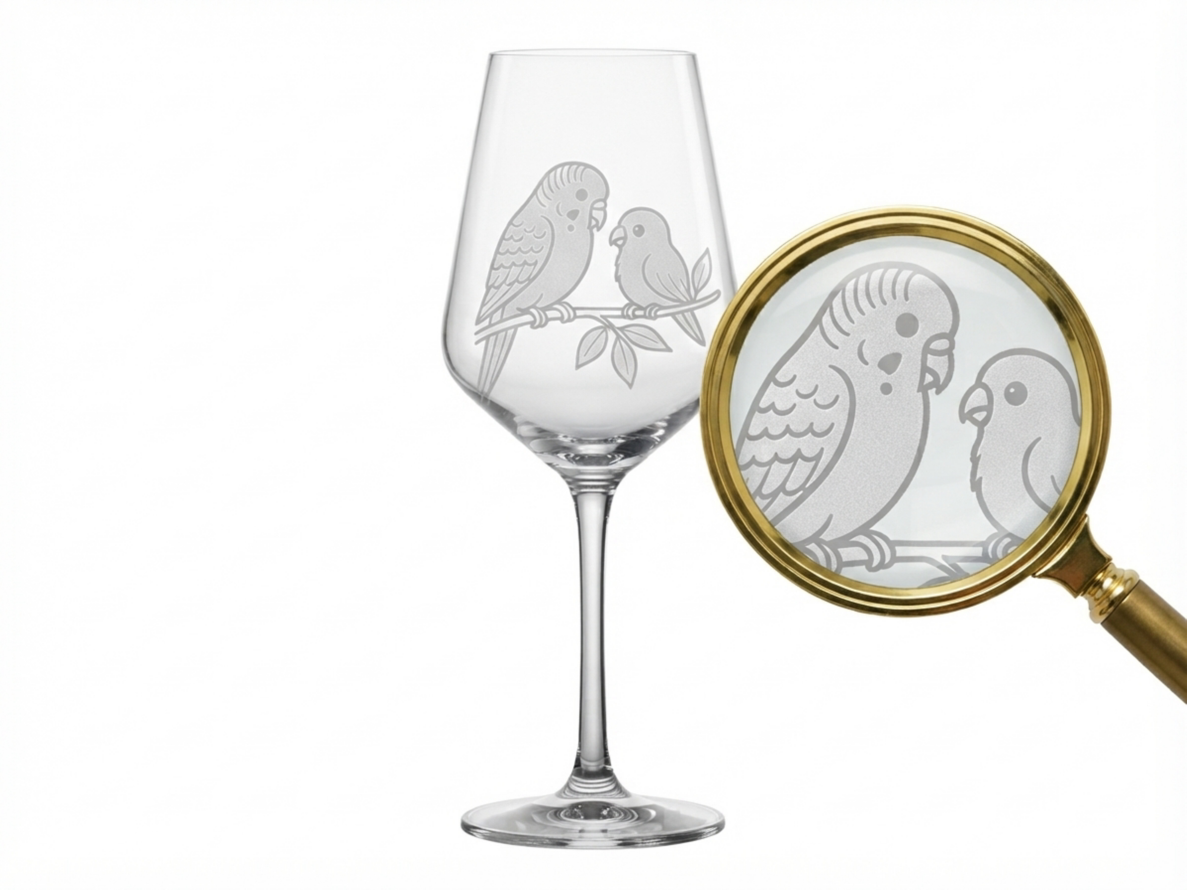 Weinglas Gravur Wellensittich Baby 350ml spülmaschinenfest für gesellige Abende