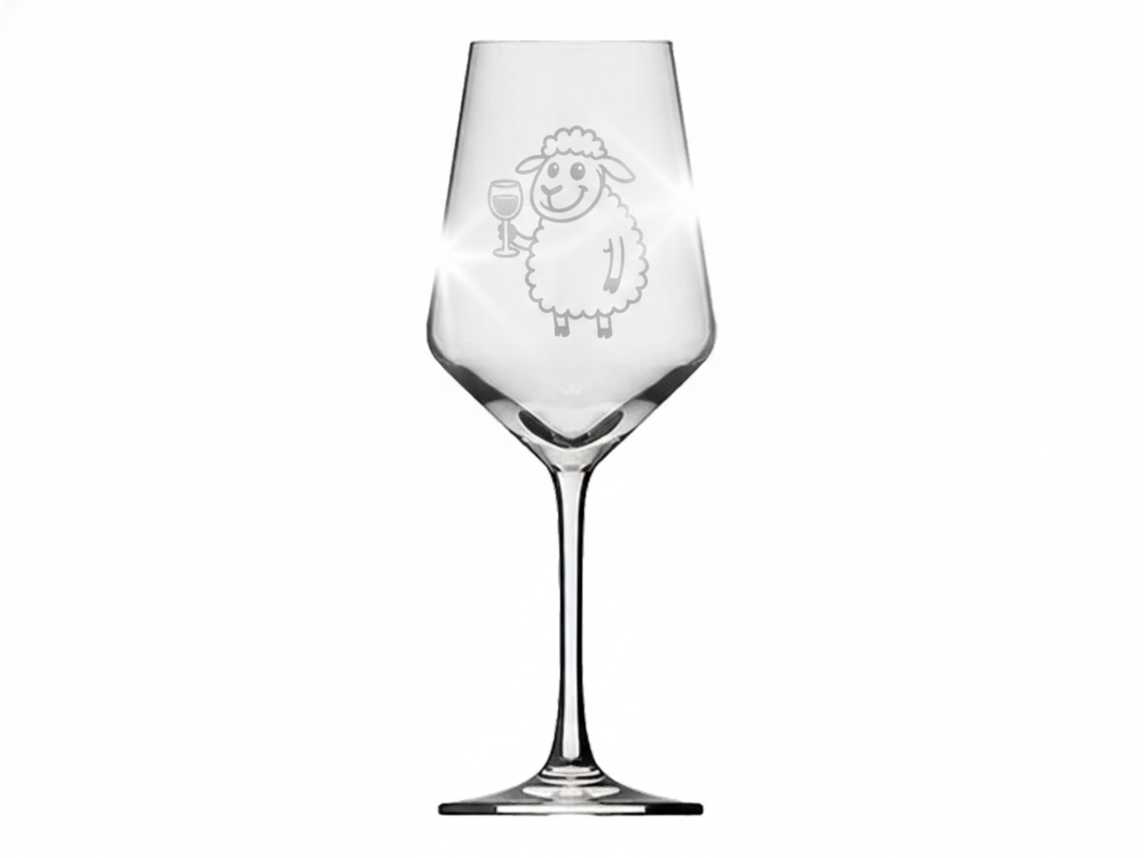 Weinglas Gravur Puppa Schaf trinkt Wein 350ml spülmaschinenfest elegantes Design Geschenk personalisiert - Vorschau 6