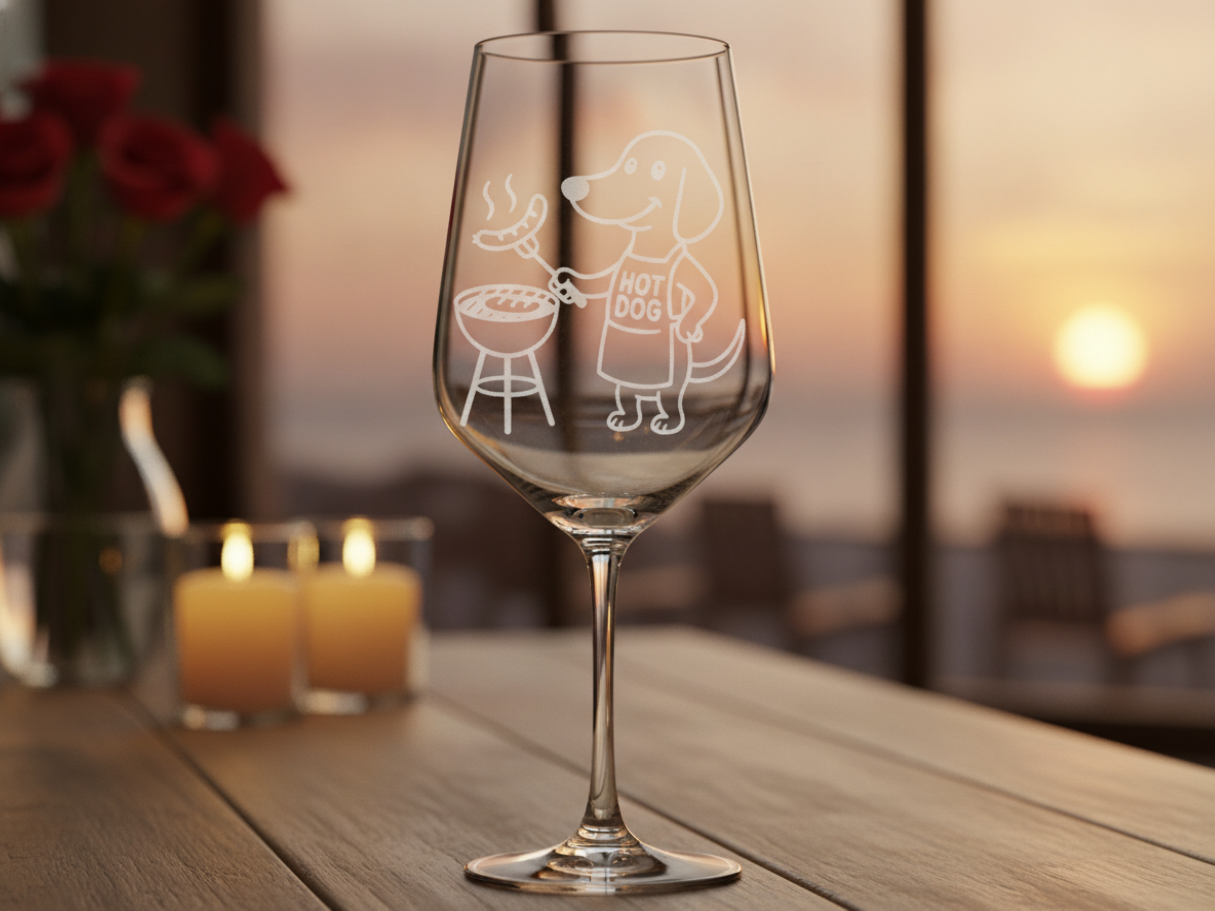 Weinglas Seppel Dackel grillt 350ml spülmaschinenfest elegant für Grillabende - Vorschau 5