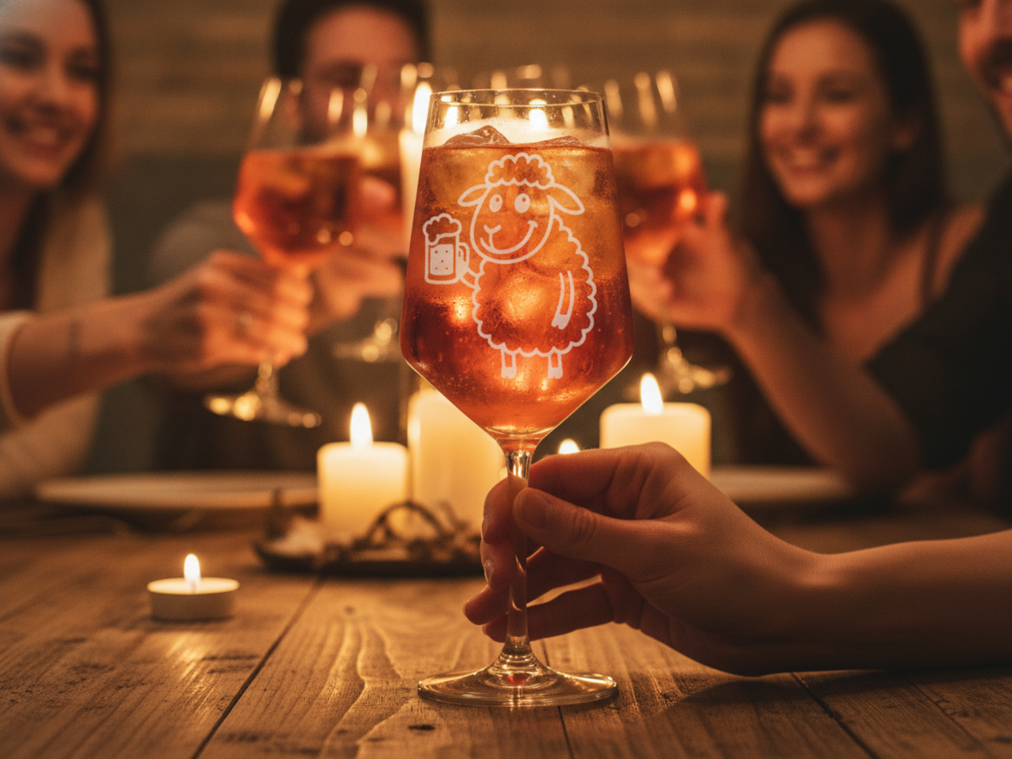 Weinglas Gravur Puppa Schaf trinkt Bier 350ml spülmaschinenfest für gesellige Abende - Vorschau 3
