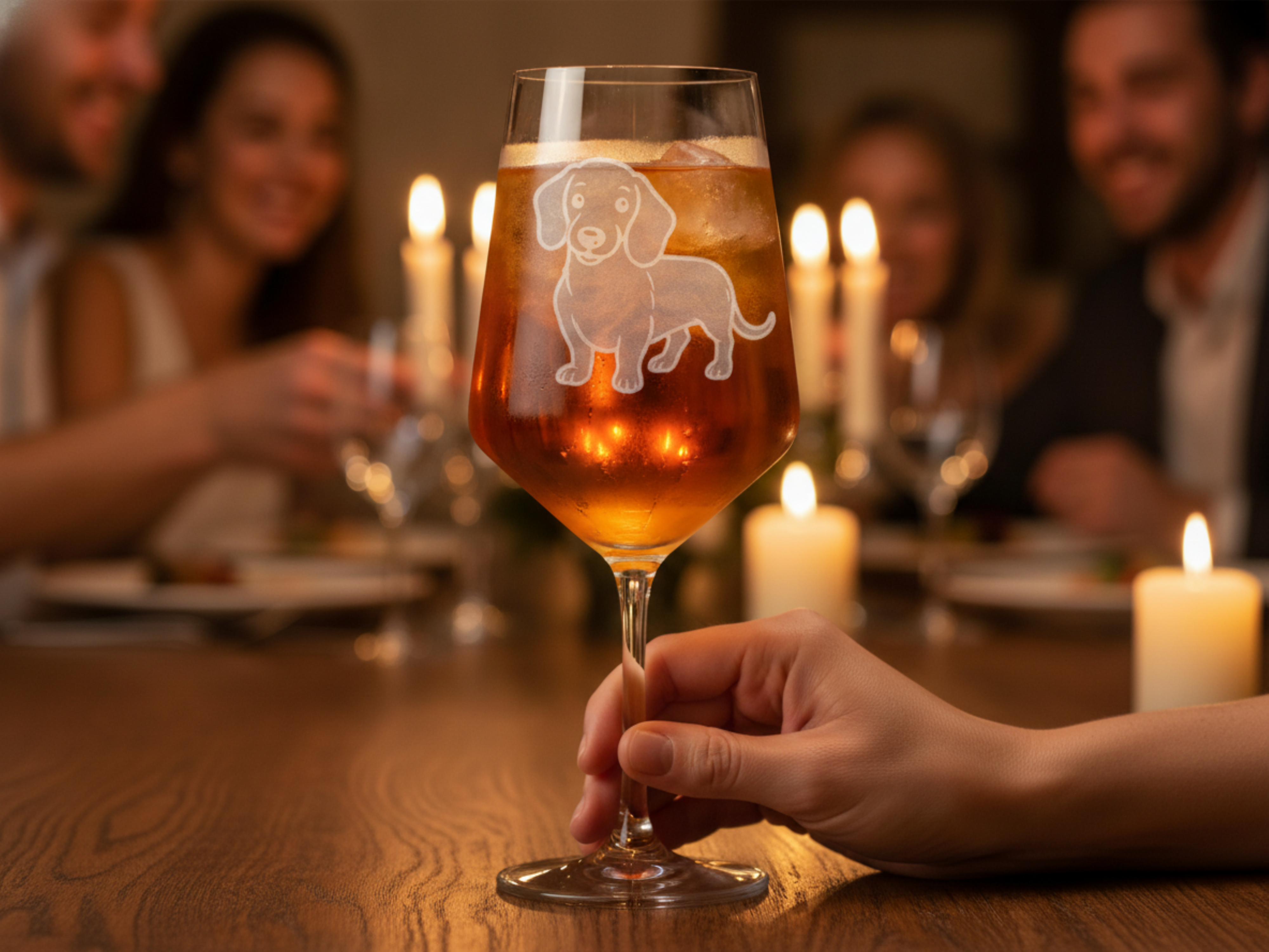 1x Dackel Weinglas vollgraviersicher spülmaschinenfest ideal zum entspannten Trinken - Vorschau 3
