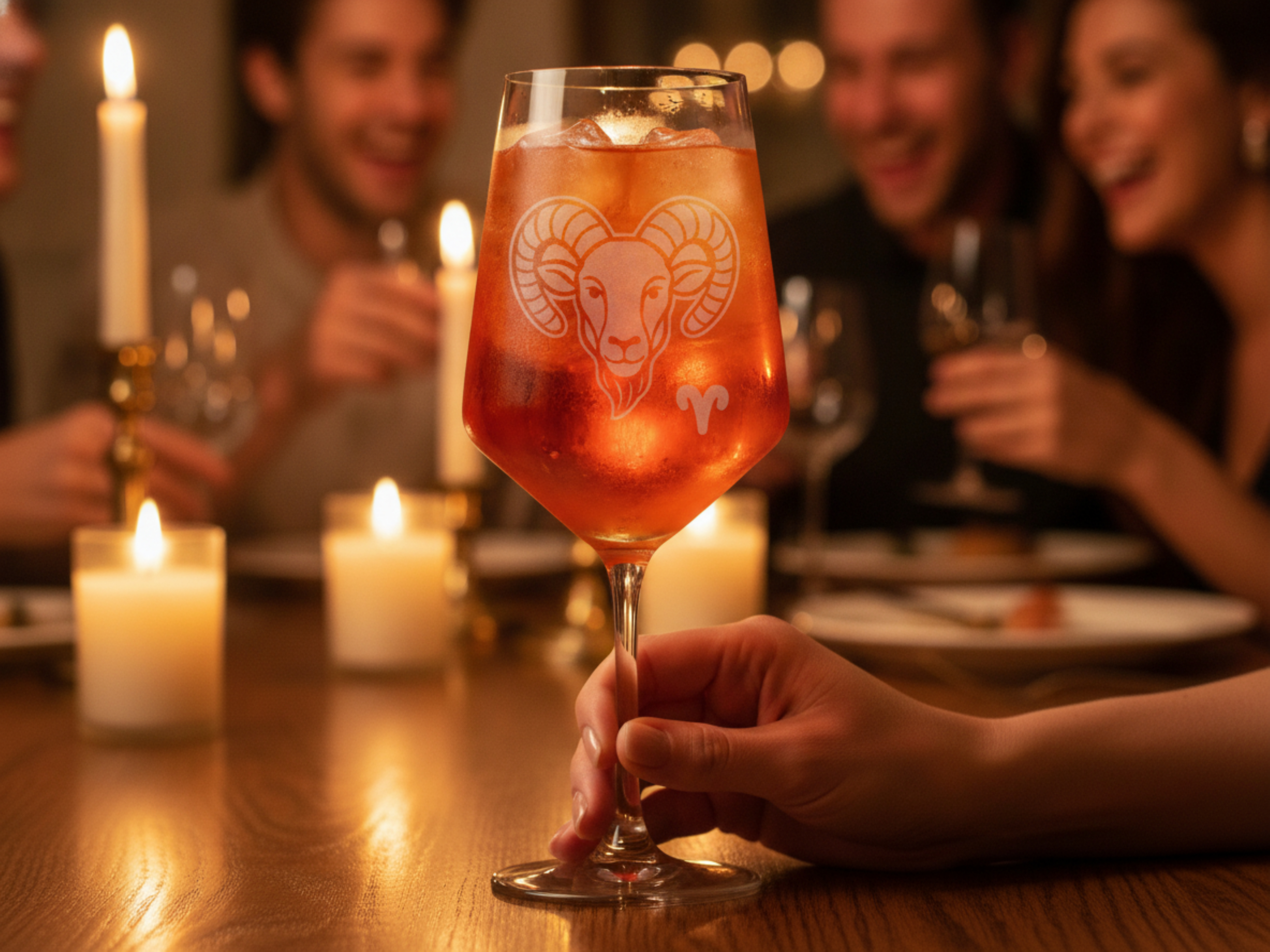 Weinglas Sternzeichen Widder 350ml graviertes Design spülmaschinenfest für Weinliebhaber - Vorschau 3