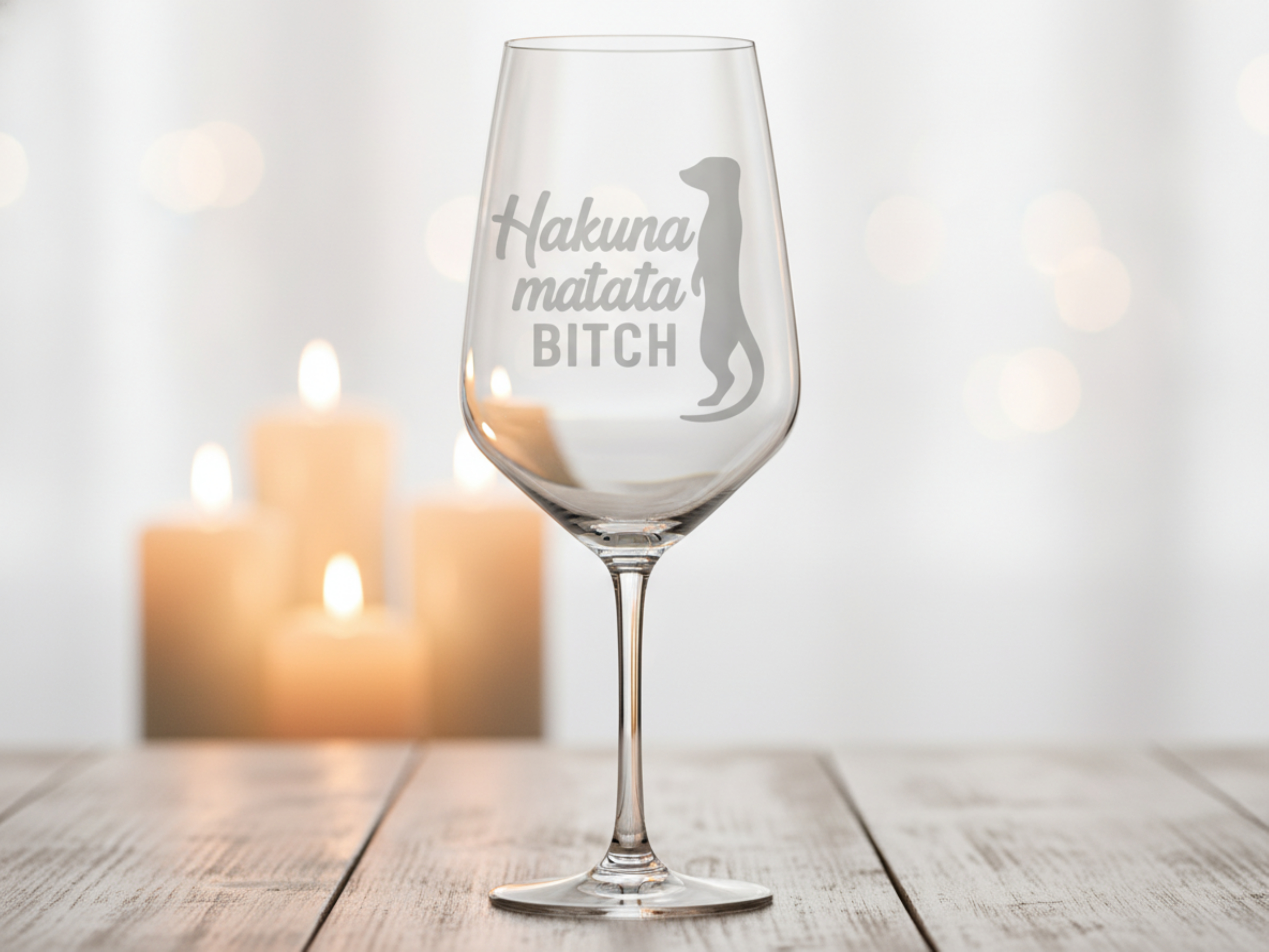 1x Weinglas mit Gravur Hakuna matata bitch spülmaschinenfest für entspannte Abende - Vorschau 2