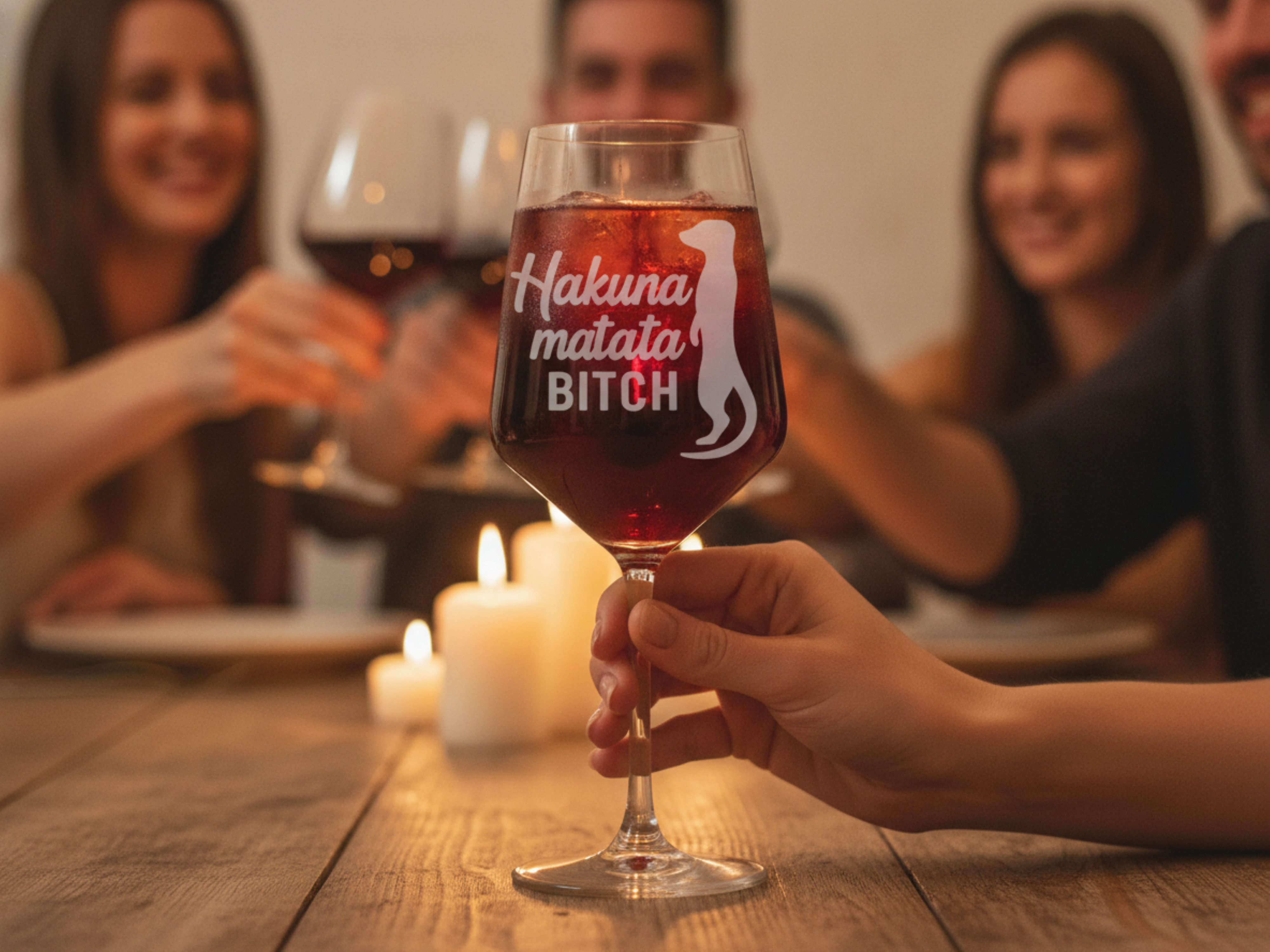 1x Weinglas mit Gravur Hakuna matata bitch spülmaschinenfest für entspannte Abende - Vorschau 3