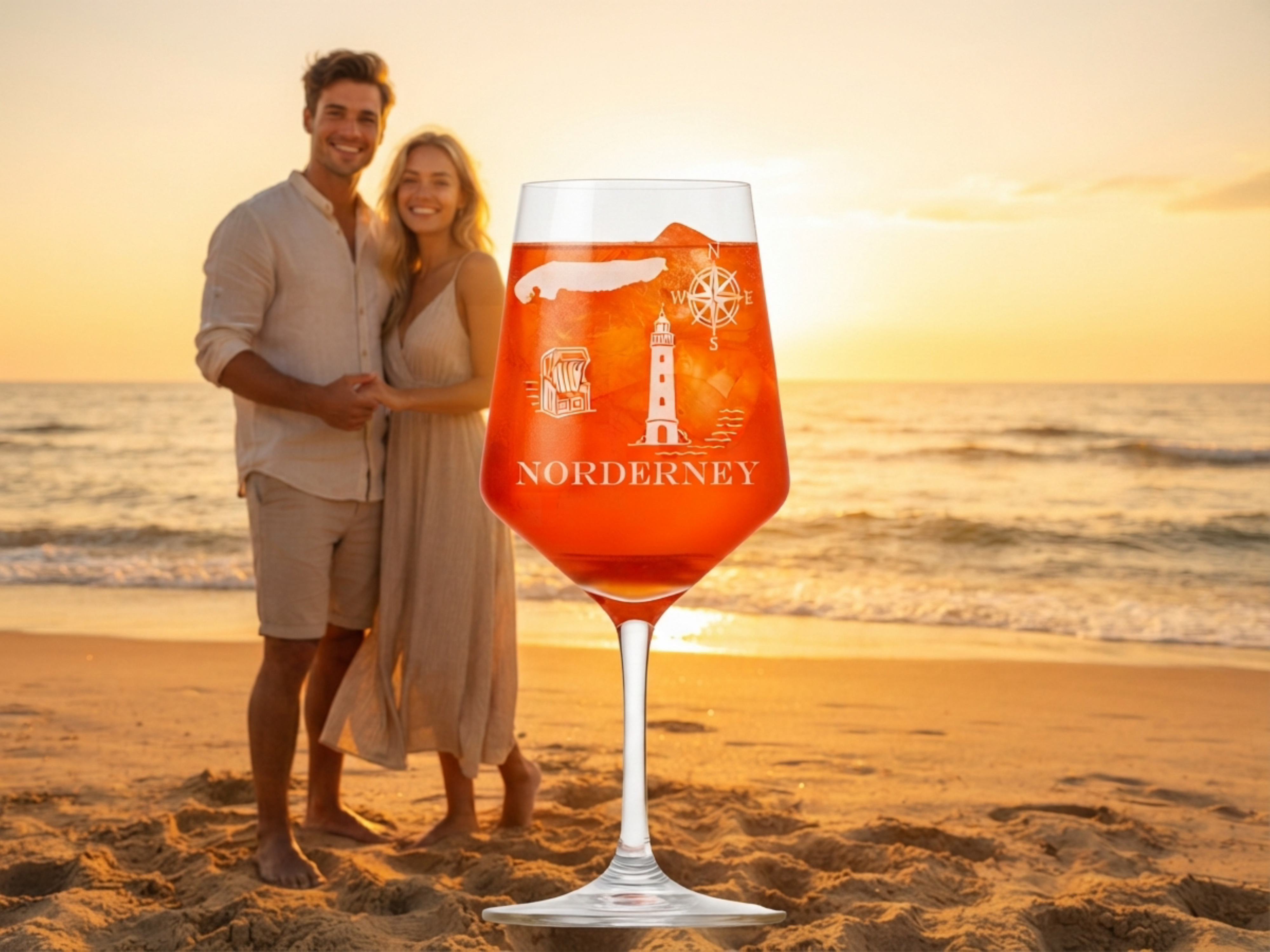 Weinglas Norderney elegante Gravur spülmaschinenfest 350 ml für Weinliebhaber - Vorschau 4