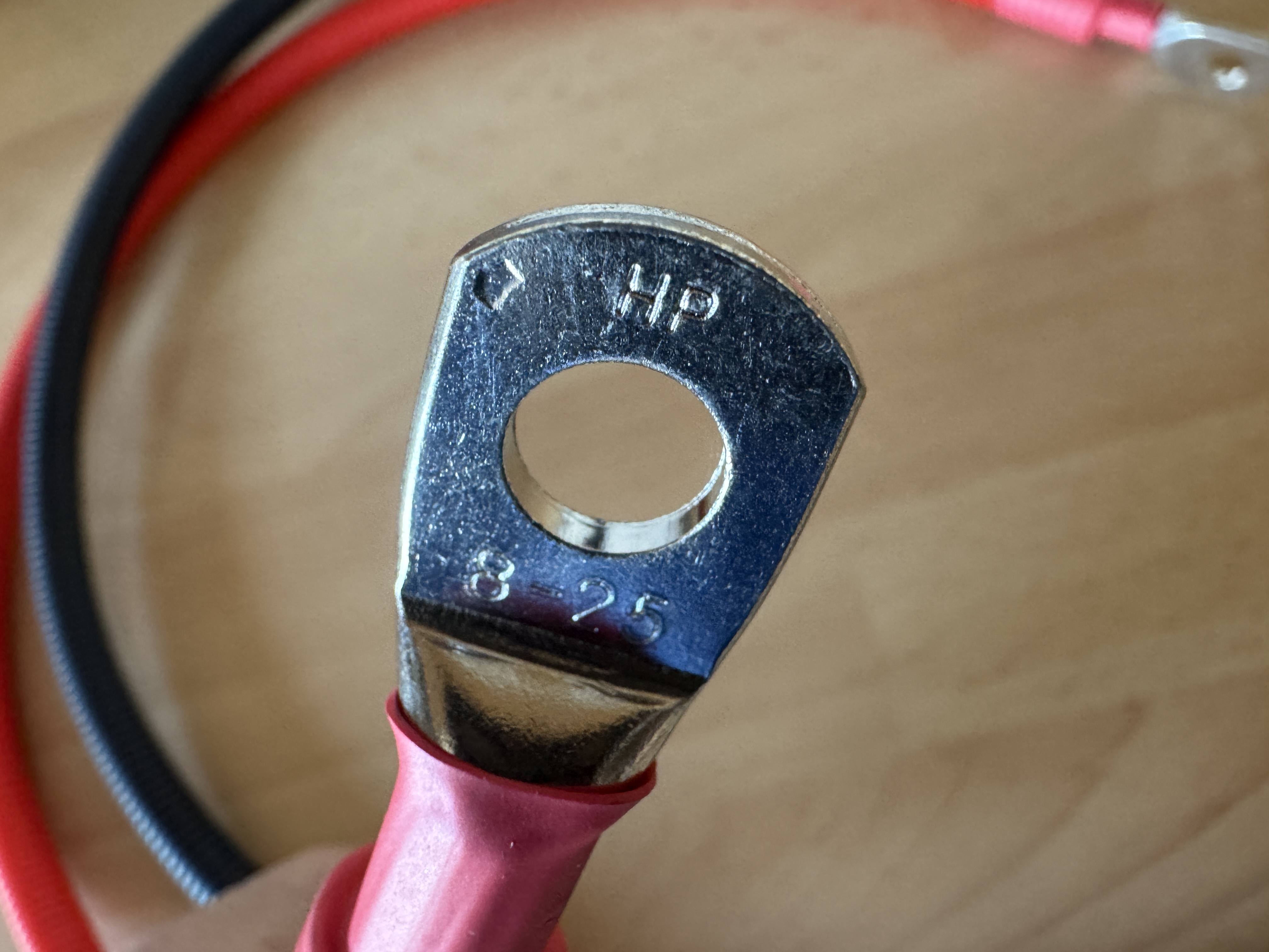 Batteriekabel Set 25 mm² 75cm mit M8 Kabelschuhen Rot Schwarz Wellrohr - Vorschau 7